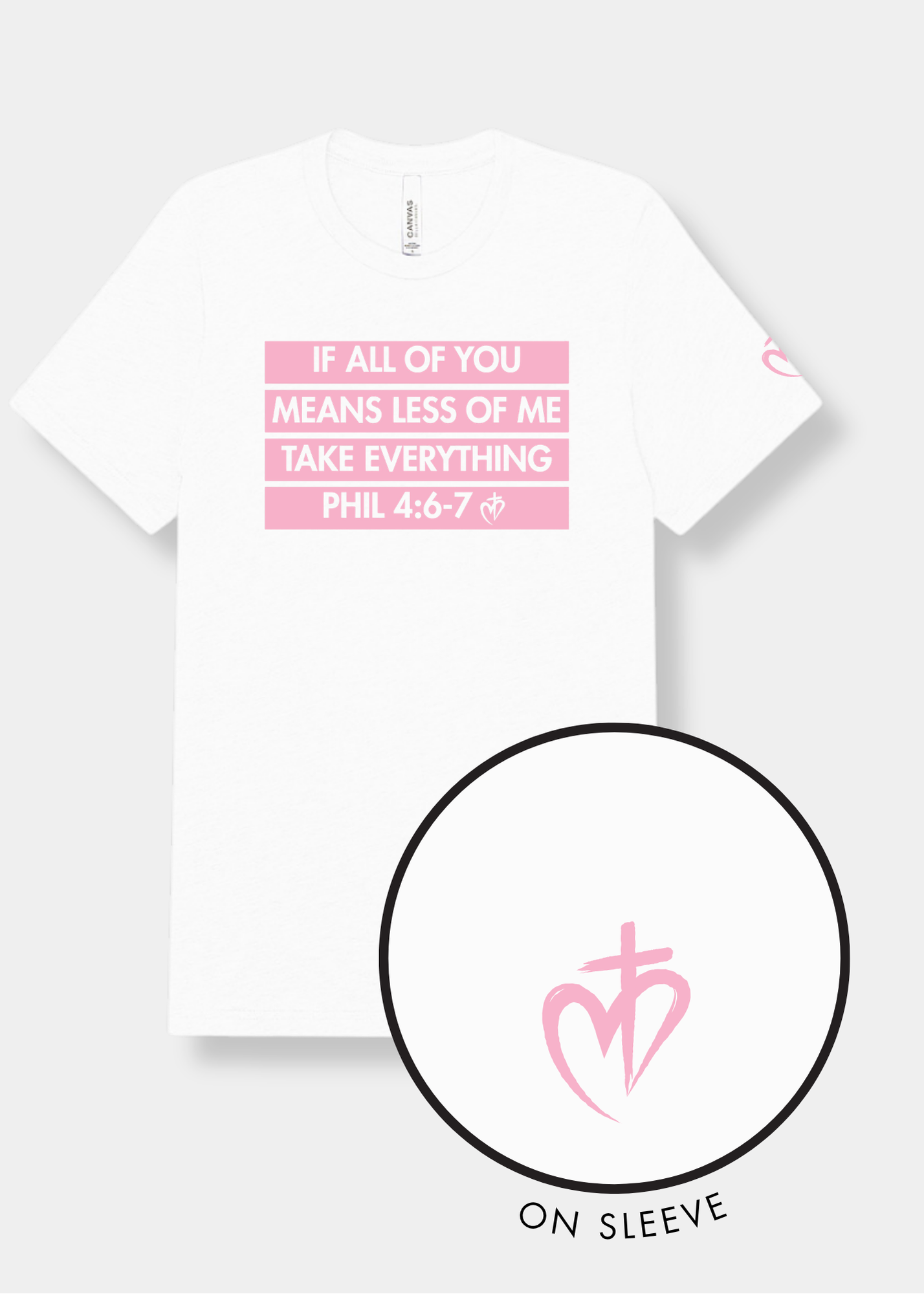 Freedom Unisex Triblend Tee - Solid White + Pink Print