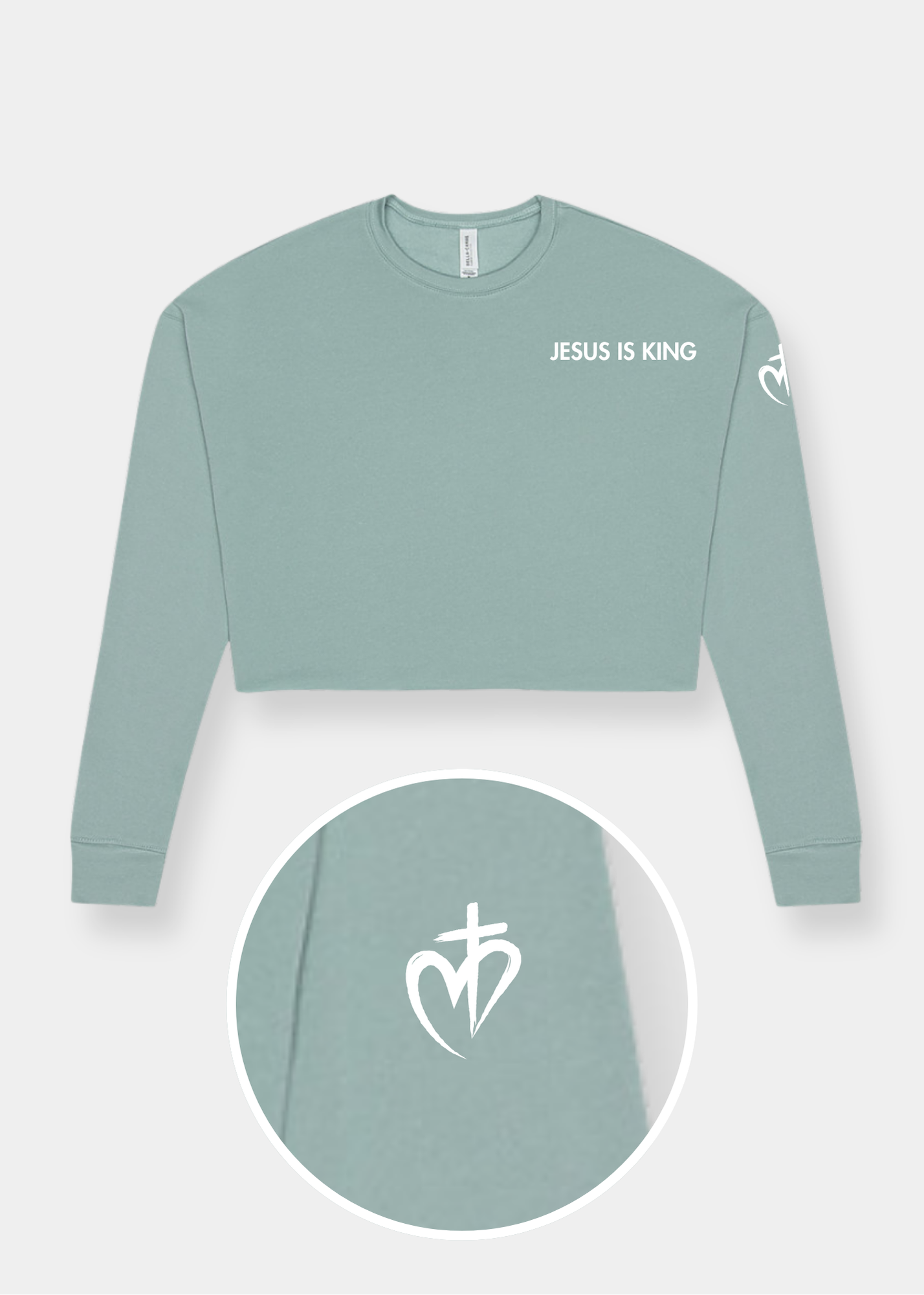Women's Cropped Crew Fleece - Dusty Blue