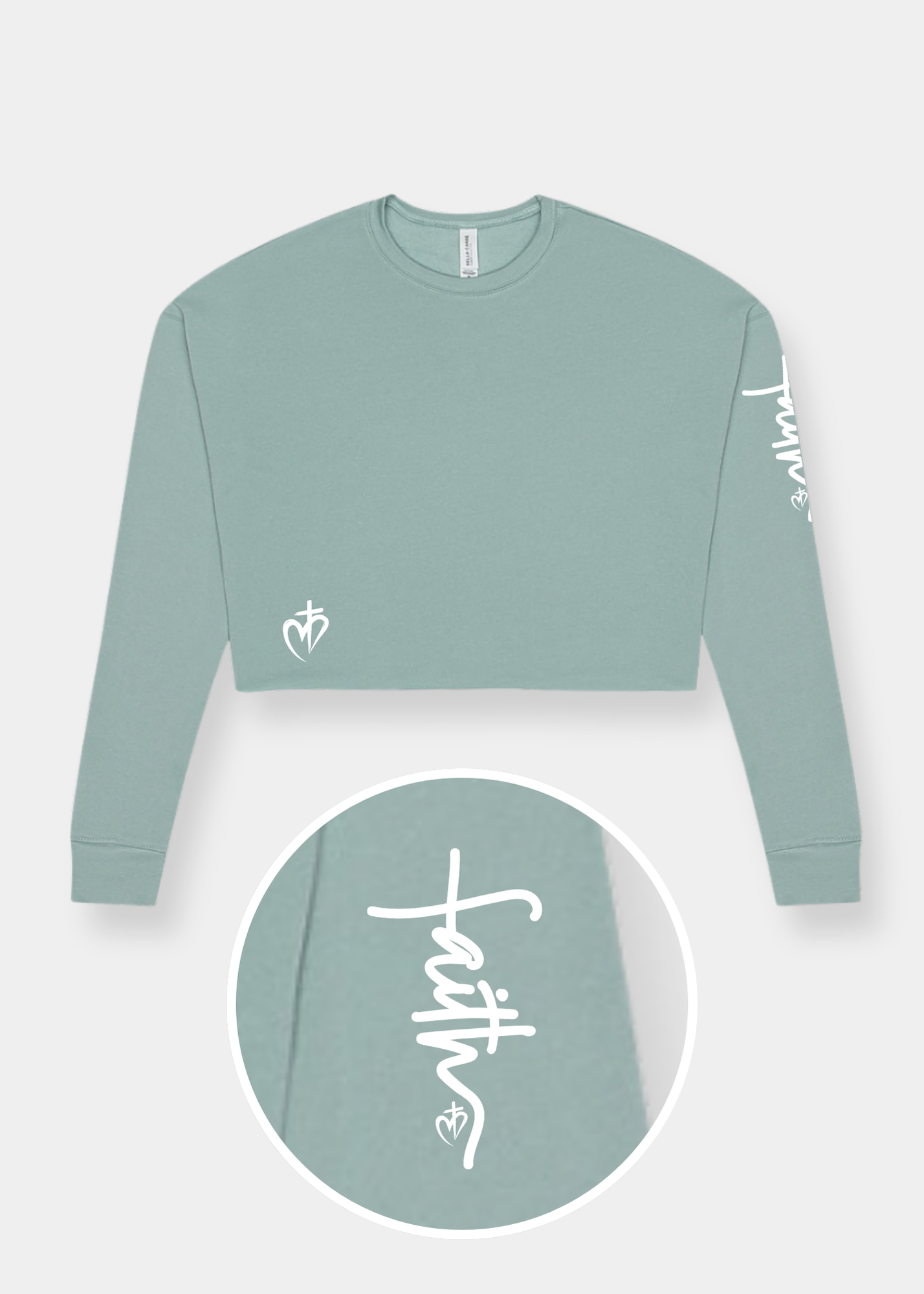 Women's Cropped Crew Fleece - Dusty Blue