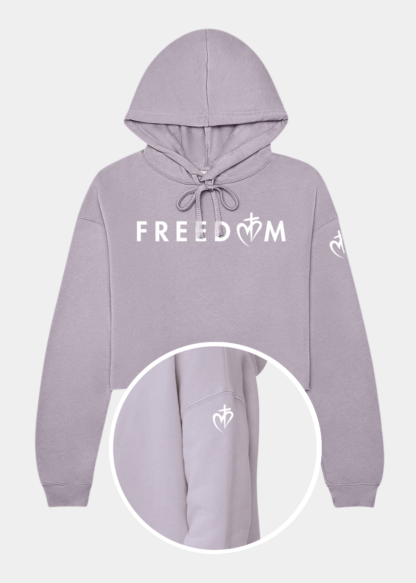 Women's Cropped Fleece Hoodie - FREEDOM