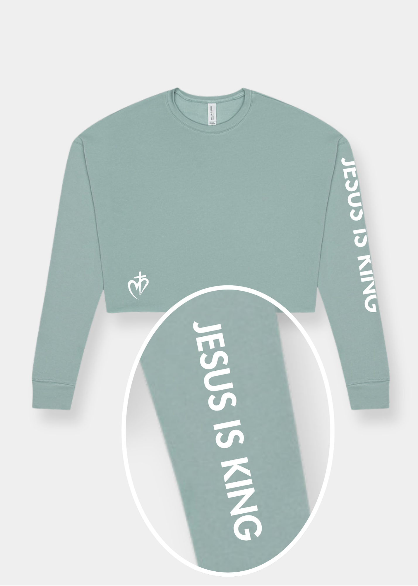 Women's Cropped Crew Fleece - Dusty Blue