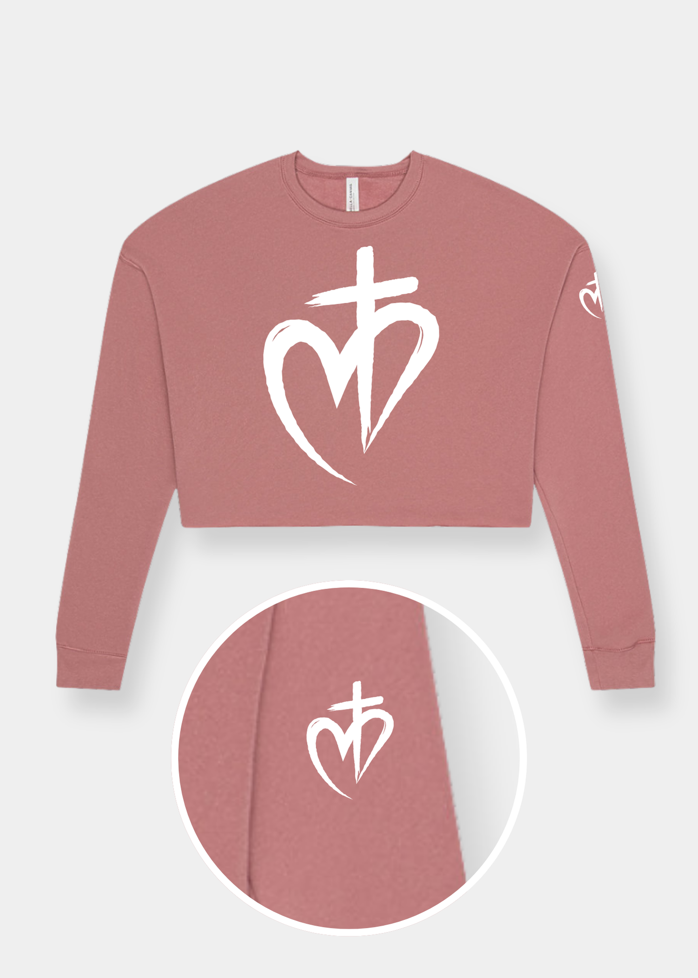 Women's Cropped Crew Fleece - Mauve