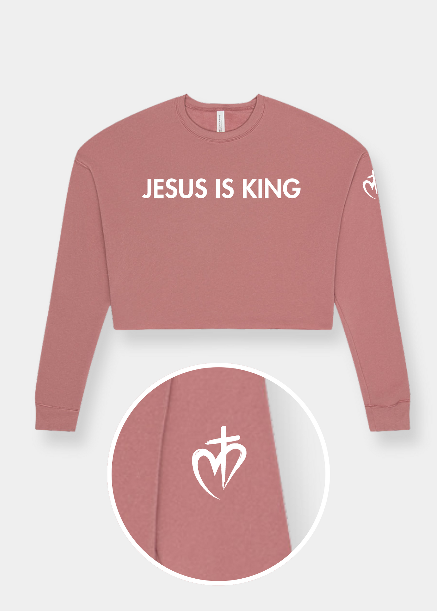Women's Cropped Crew Fleece - Mauve