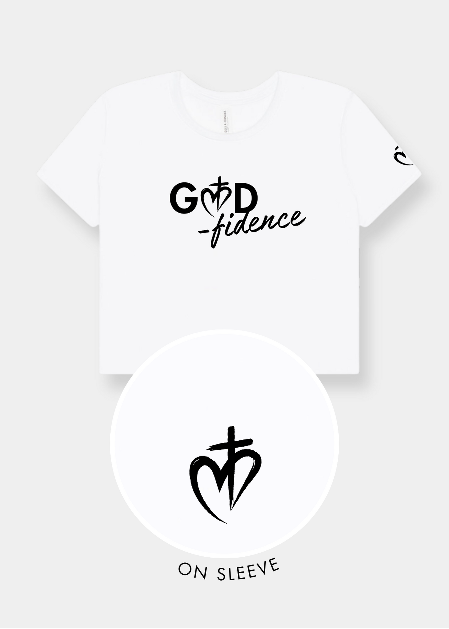 Women's Flowy Cropped Tee - White + Black Print