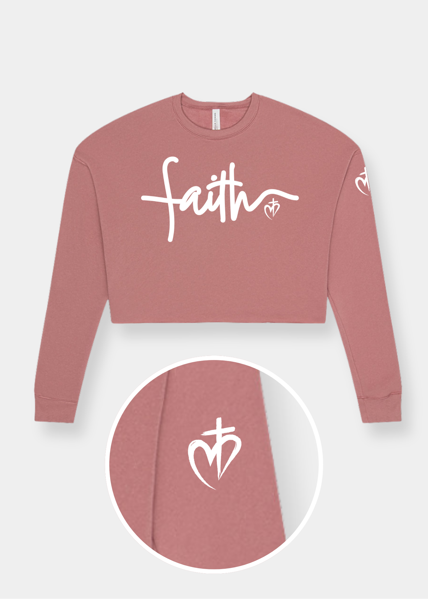 Women's Cropped Crew Fleece - Mauve
