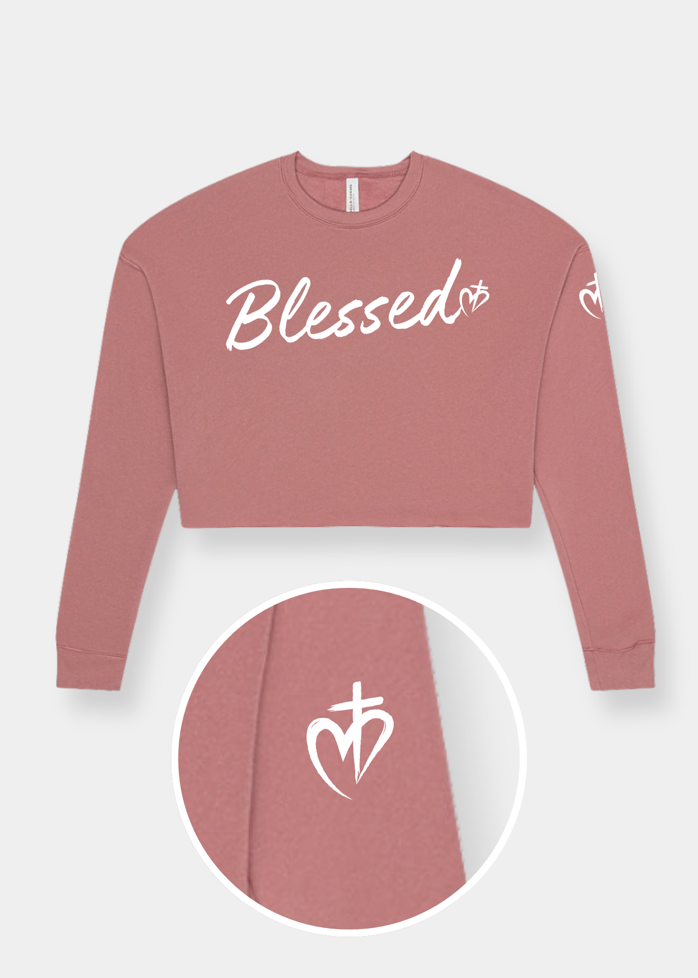 Women's Cropped Crew Fleece - Mauve