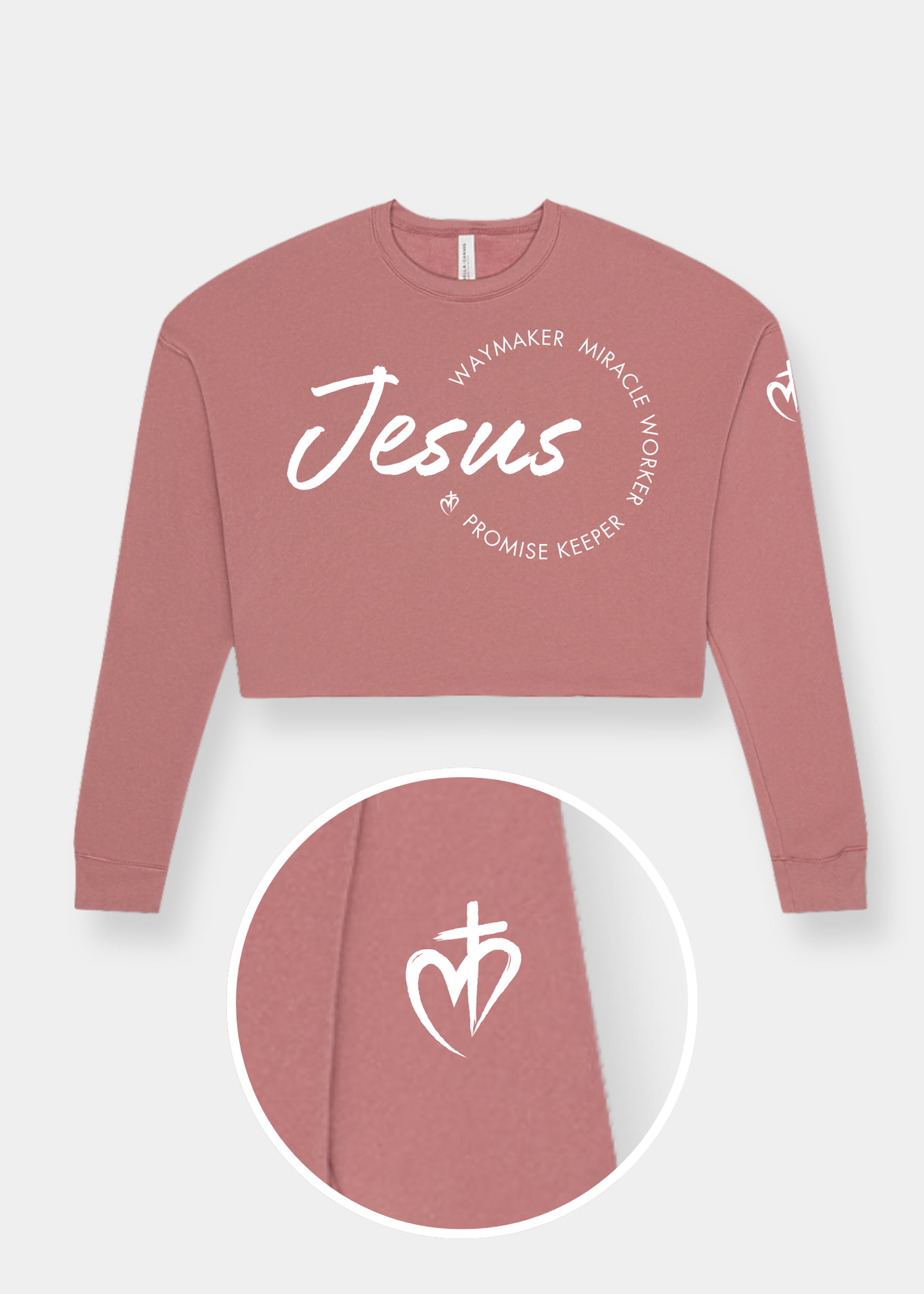 Women's Cropped Crew Fleece - Mauve