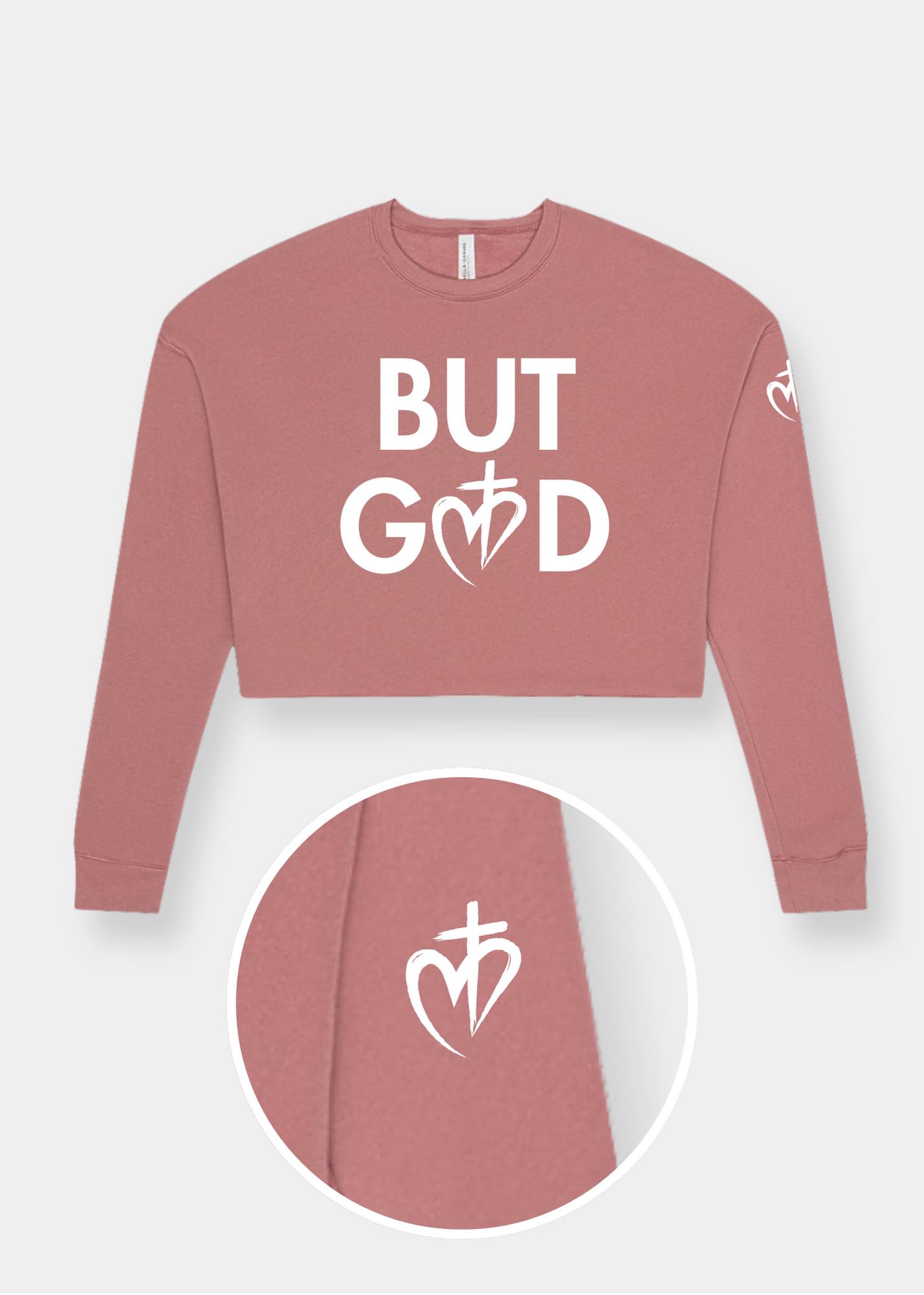 Women's Cropped Crew Fleece - Mauve