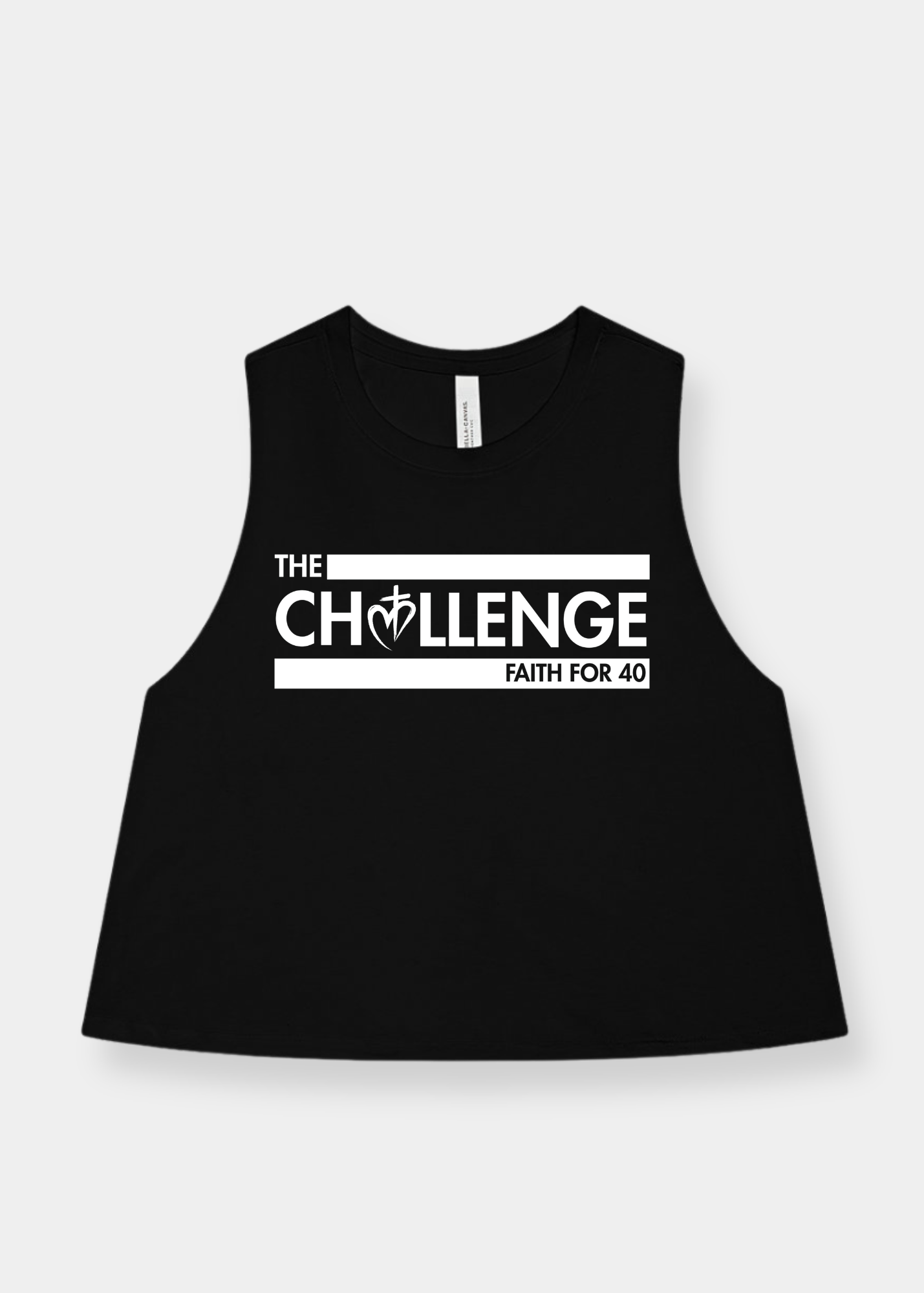 Women's Racerback Cropped Tank - FAITH FOR 40 CHALLENGE