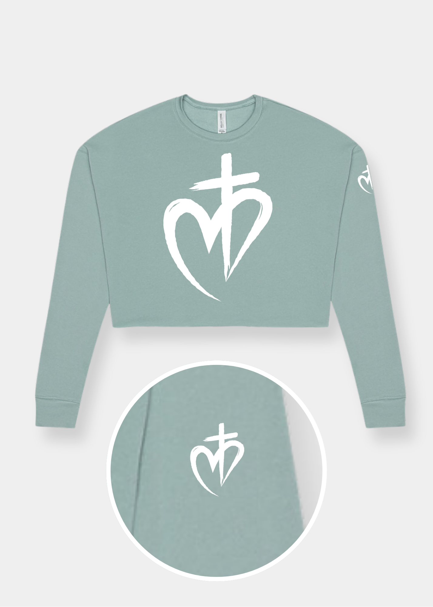 Women's Cropped Crew Fleece - Dusty Blue