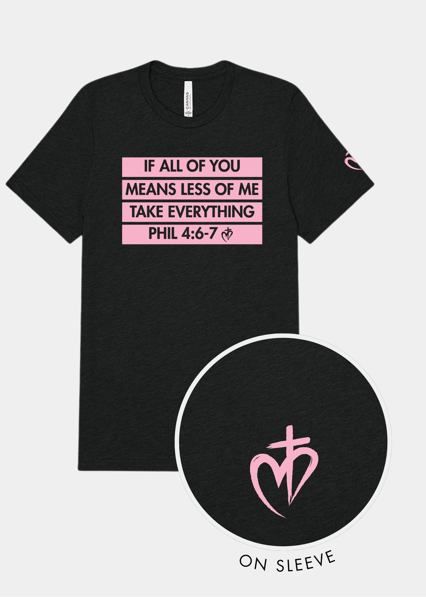 Freedom Unisex Triblend Tee - Charcoal Black + Pink Print