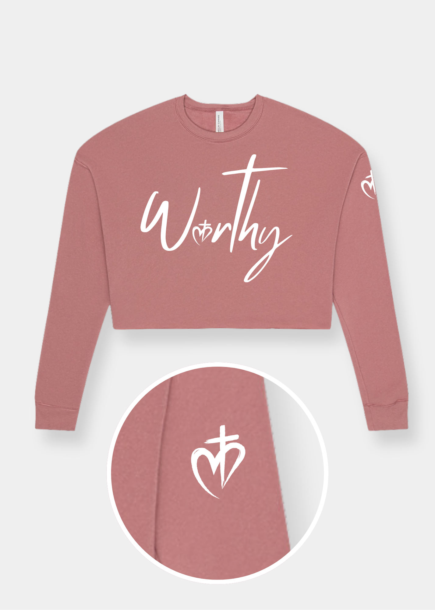Women's Cropped Crew Fleece - Mauve