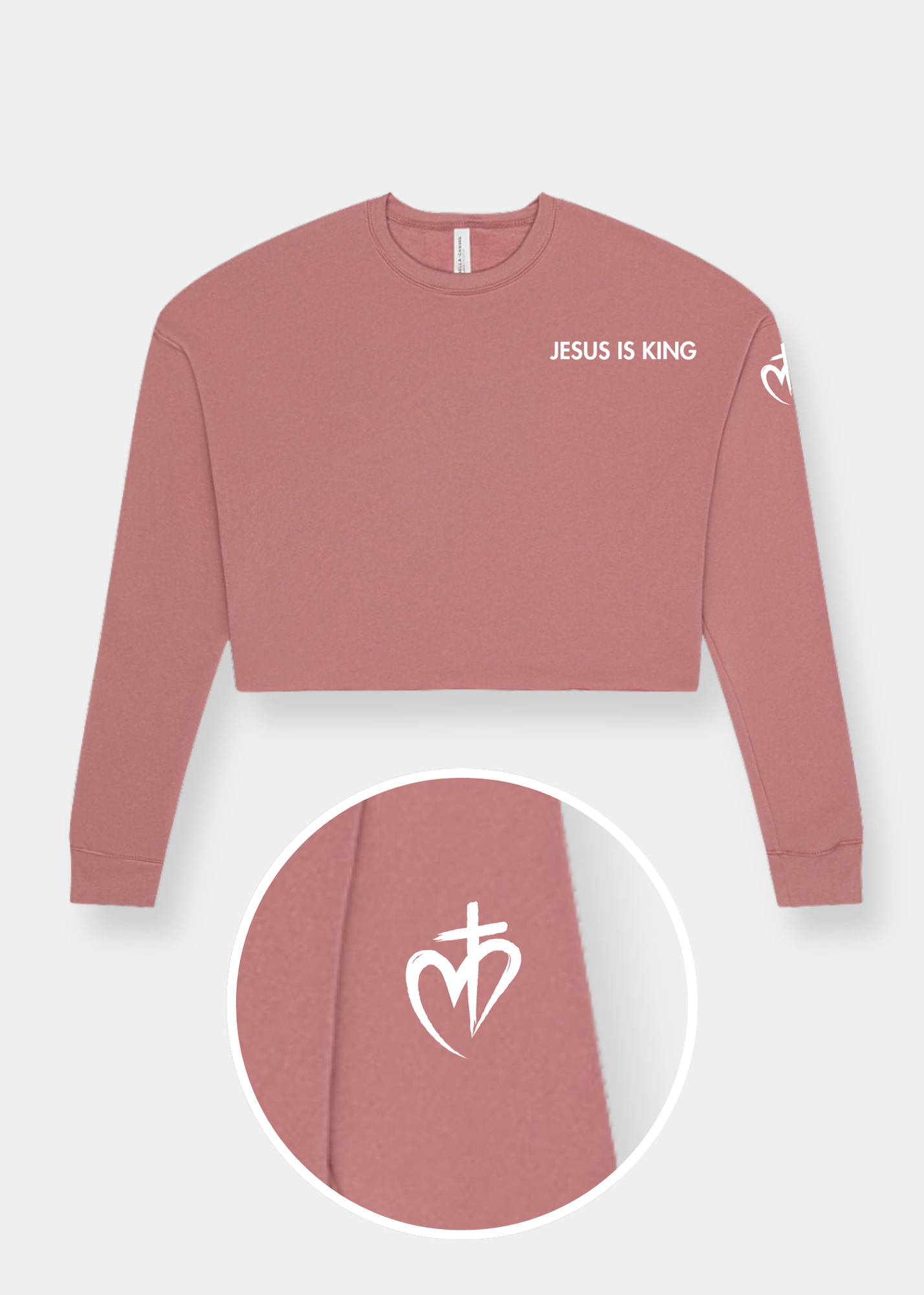 Women's Cropped Crew Fleece - Mauve