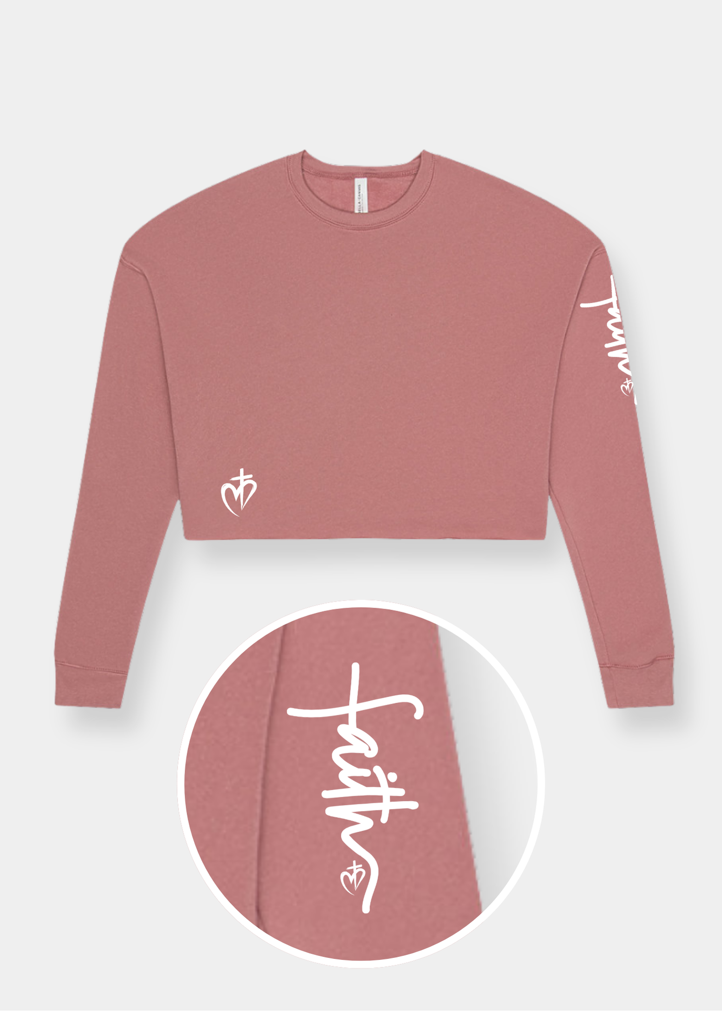 Women's Cropped Crew Fleece - Mauve