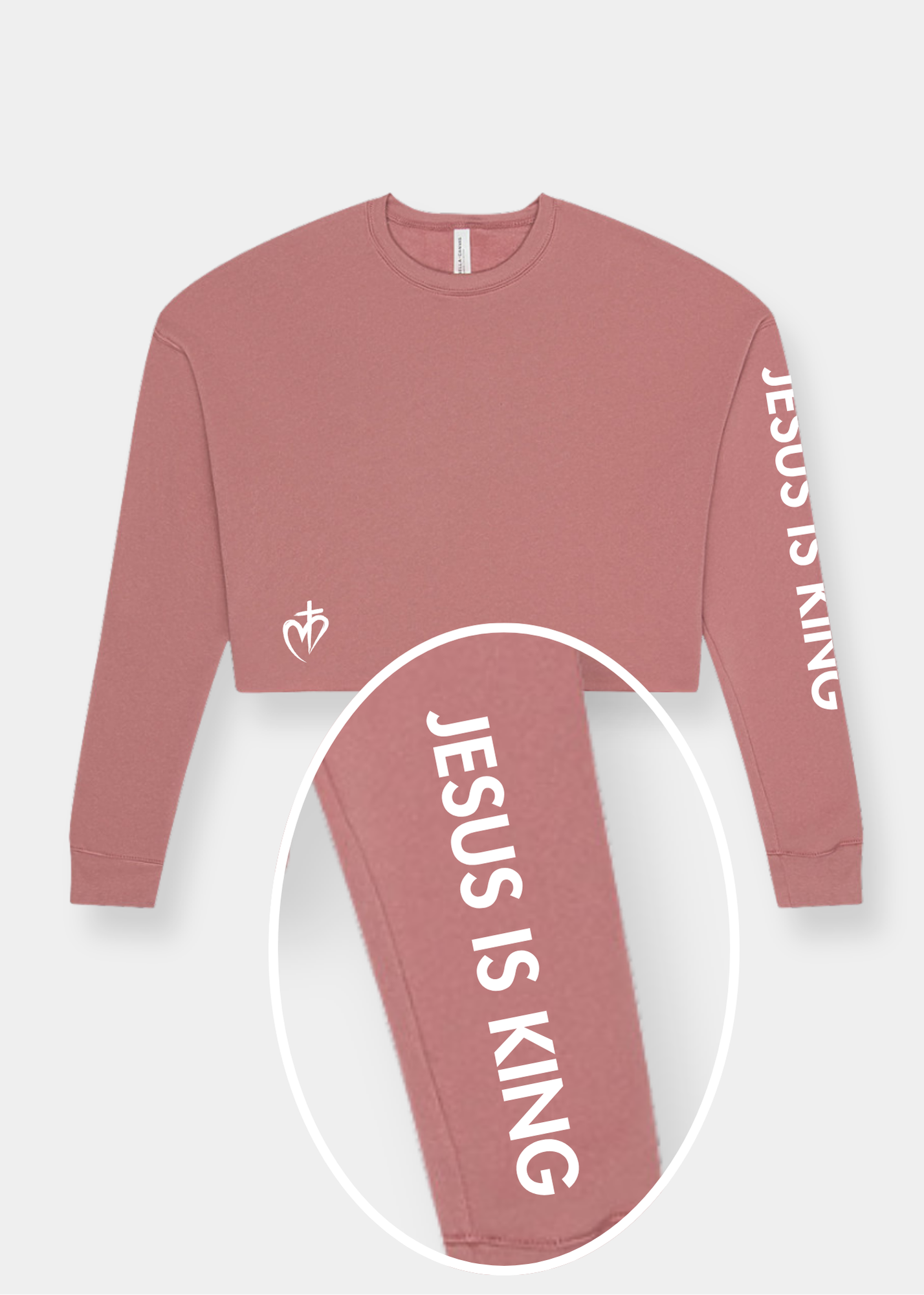 Women's Cropped Crew Fleece - Mauve