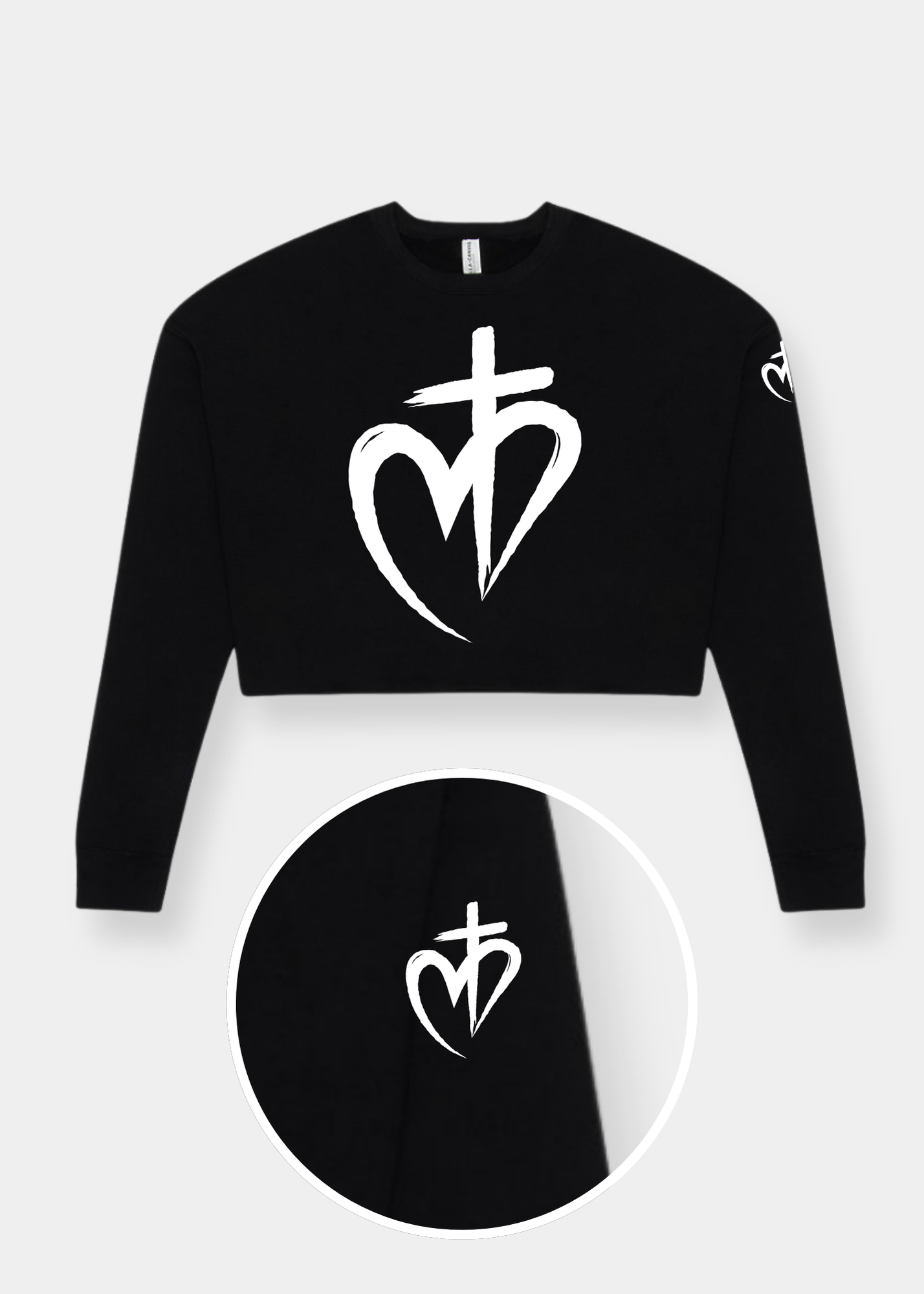Women's Cropped Crew Fleece - Black