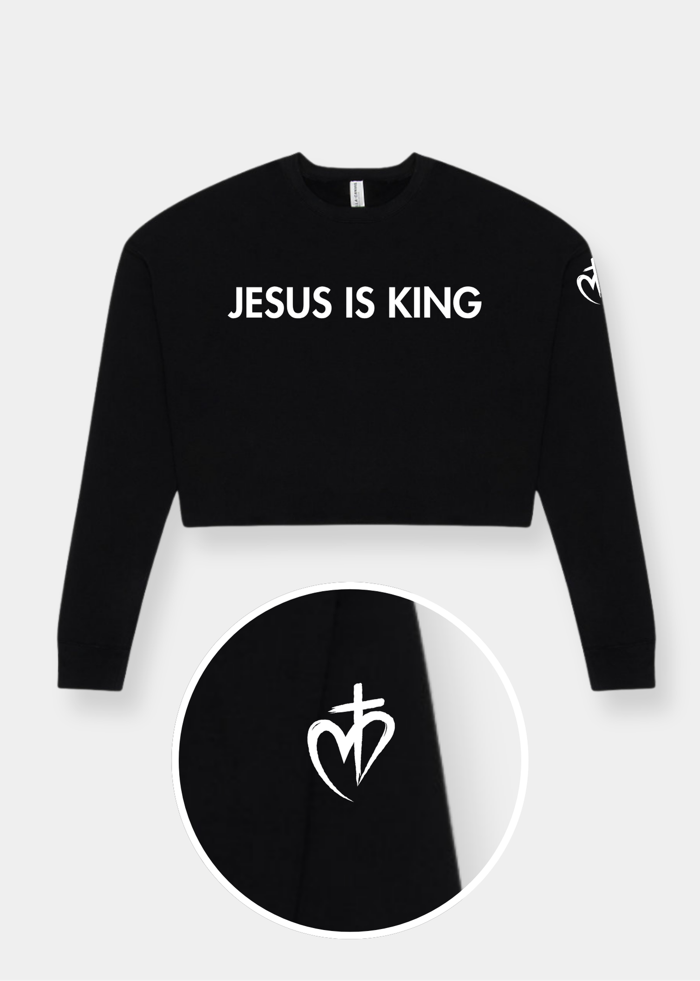Women's Cropped Crew Fleece - Black