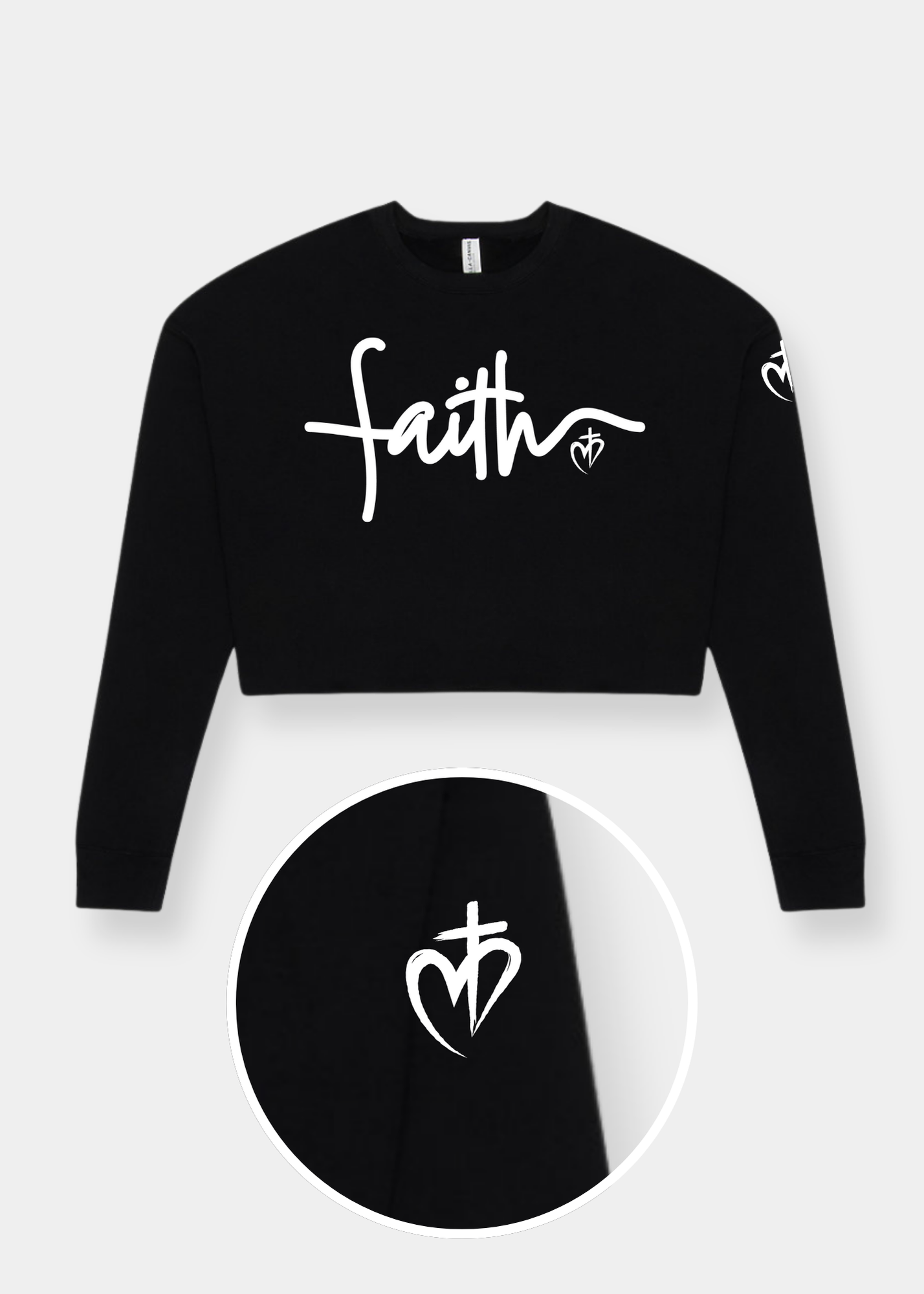 Women's Cropped Crew Fleece - Black