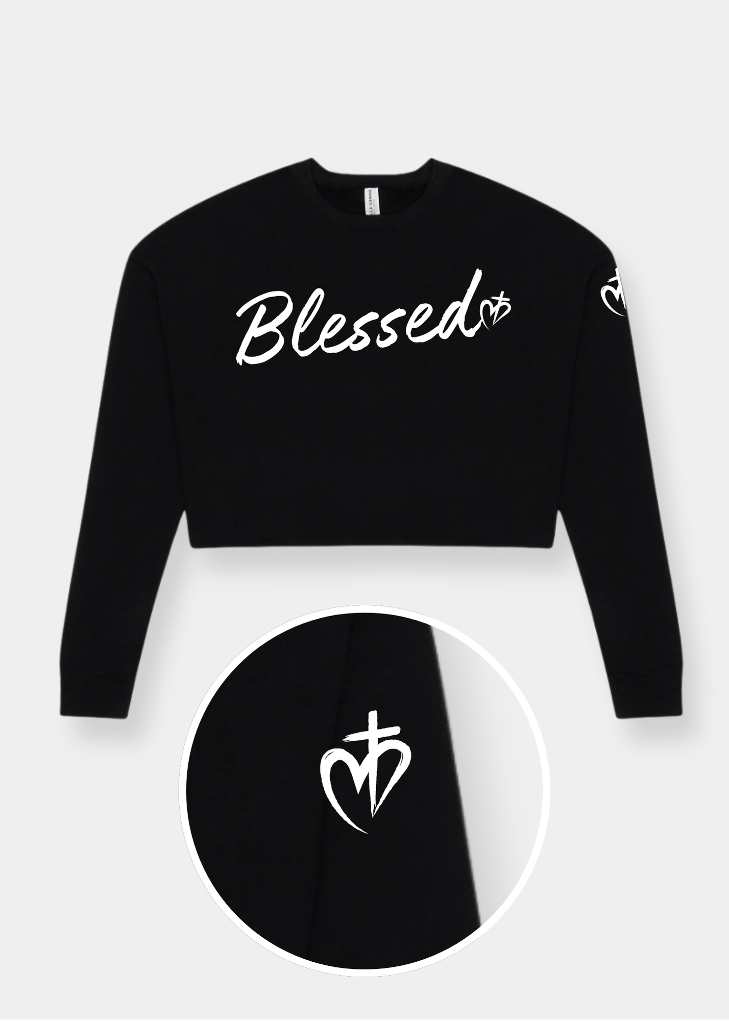 Women's Cropped Crew Fleece - Black