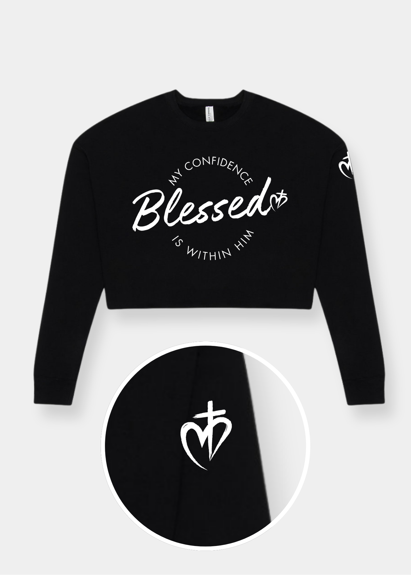 Women's Cropped Crew Fleece - Black