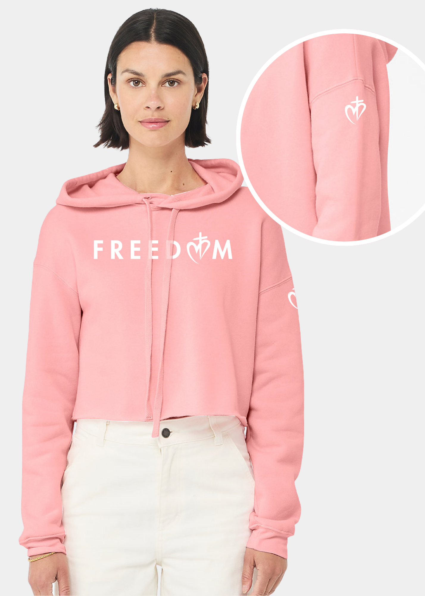 Women's Cropped Fleece Hoodie - FREEDOM