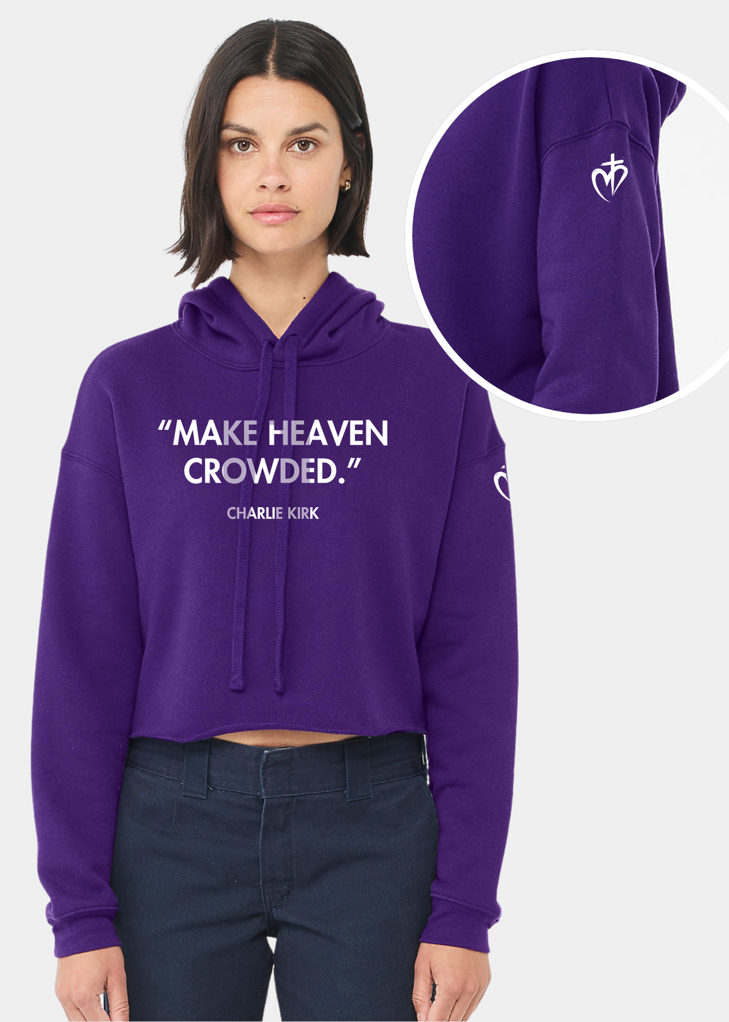 Women's Cropped Fleece Hoodie - FREEDOM