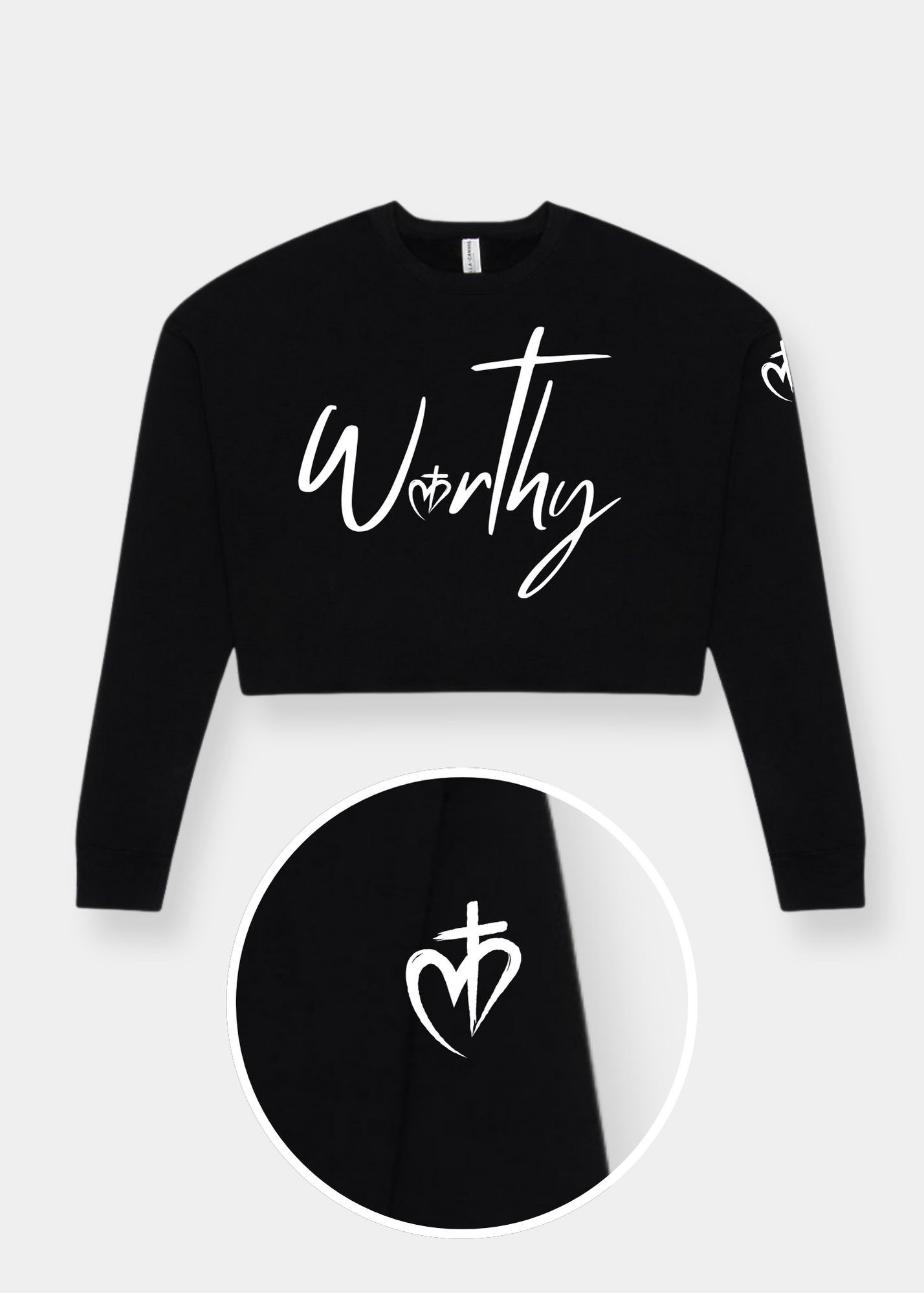 Women's Cropped Crew Fleece - Black