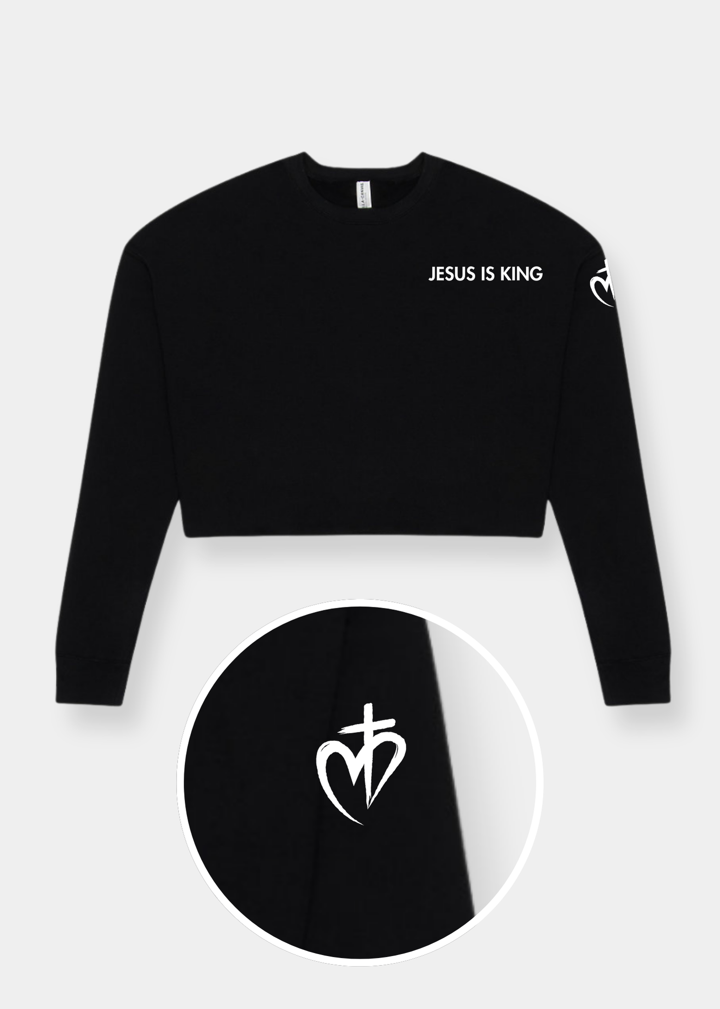 Women's Cropped Crew Fleece - Black