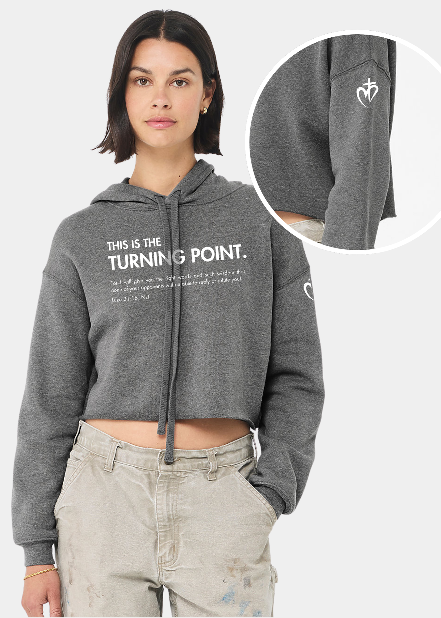 Women's Cropped Fleece Hoodie - FREEDOM