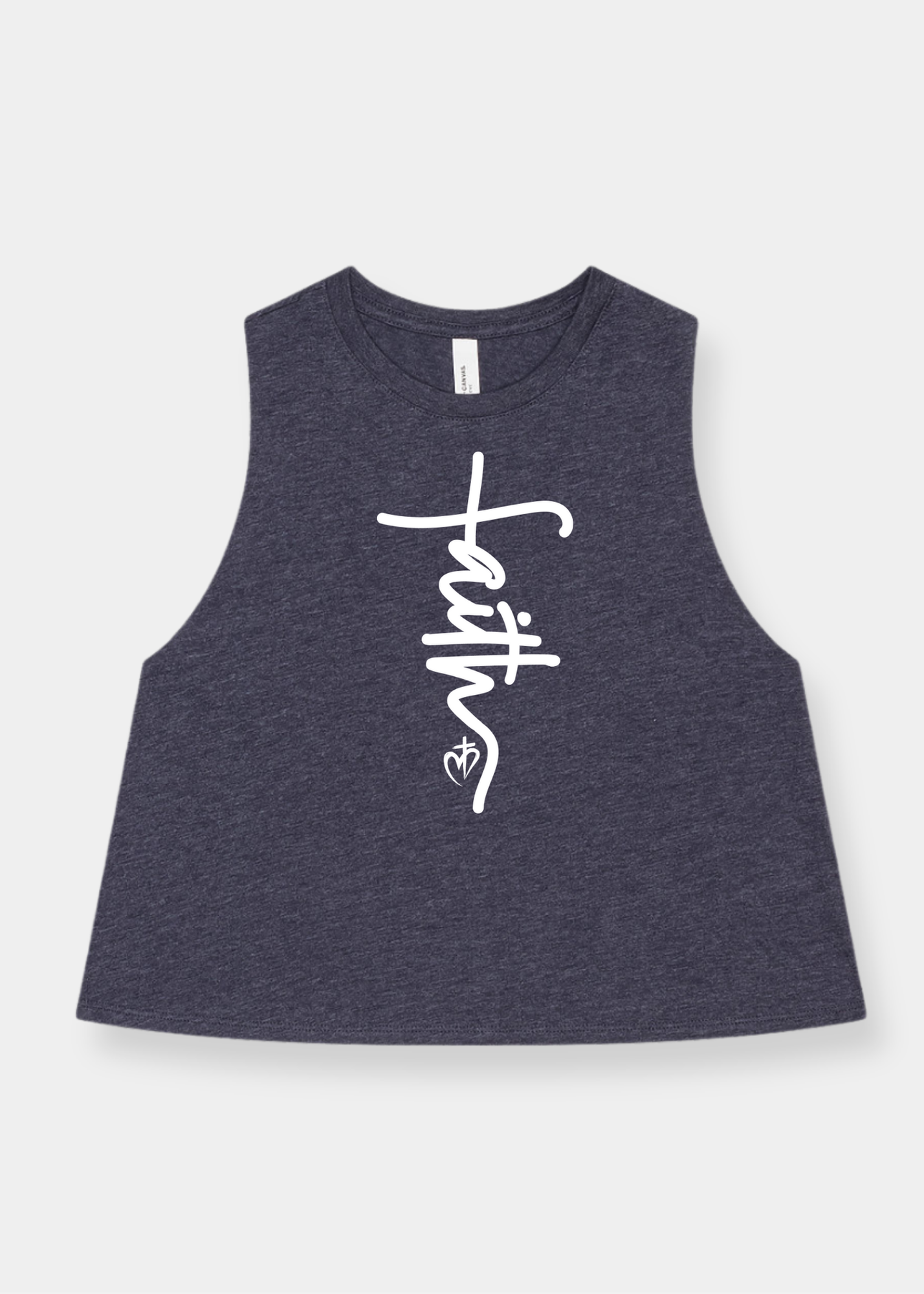 Women's Racerback Cropped Tank - Heather Navy