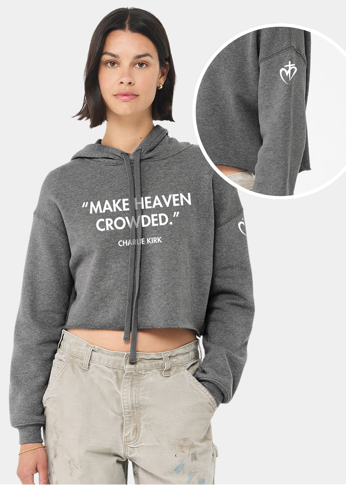 Women's Cropped Fleece Hoodie - FREEDOM