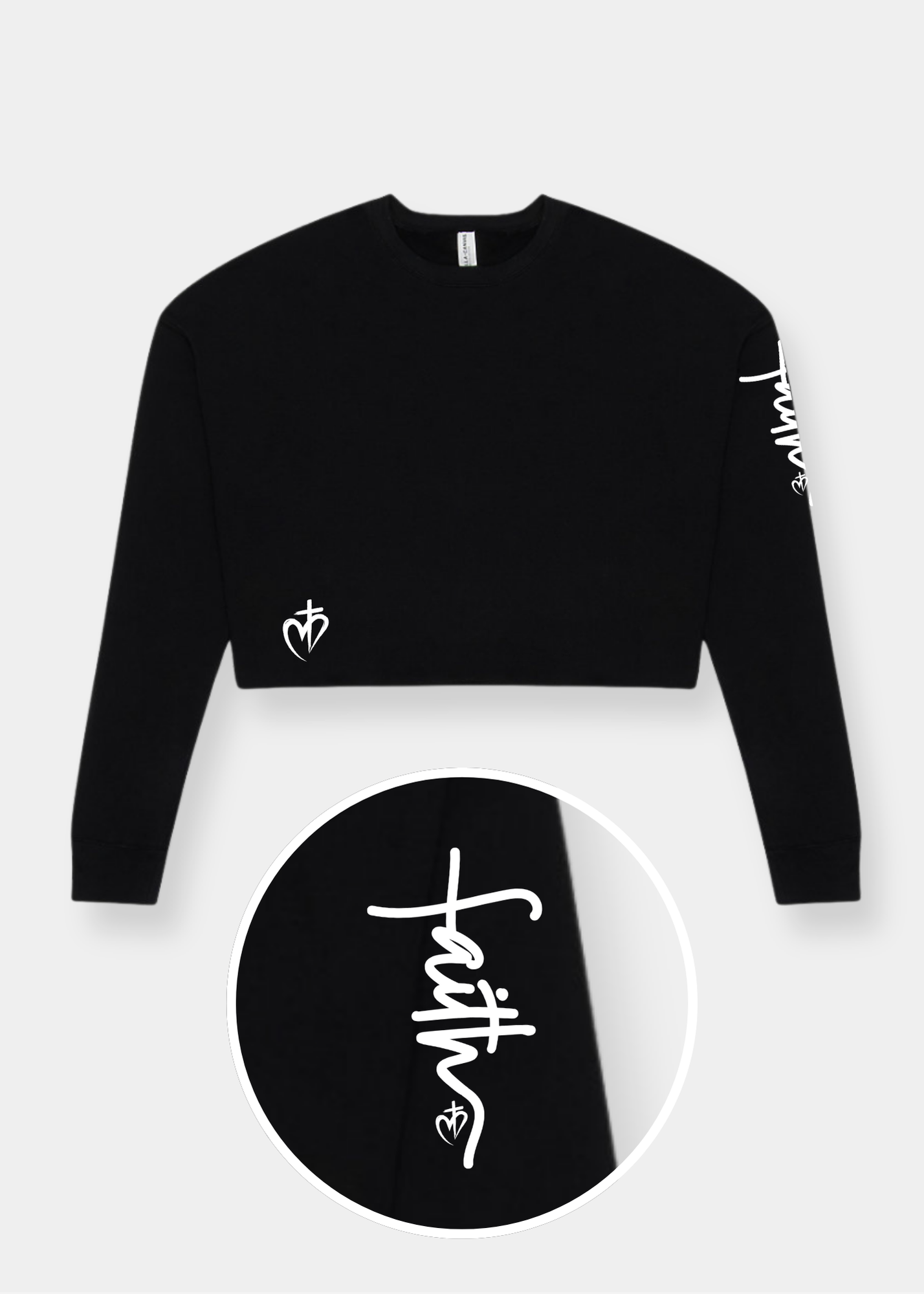 Women's Cropped Crew Fleece - Black