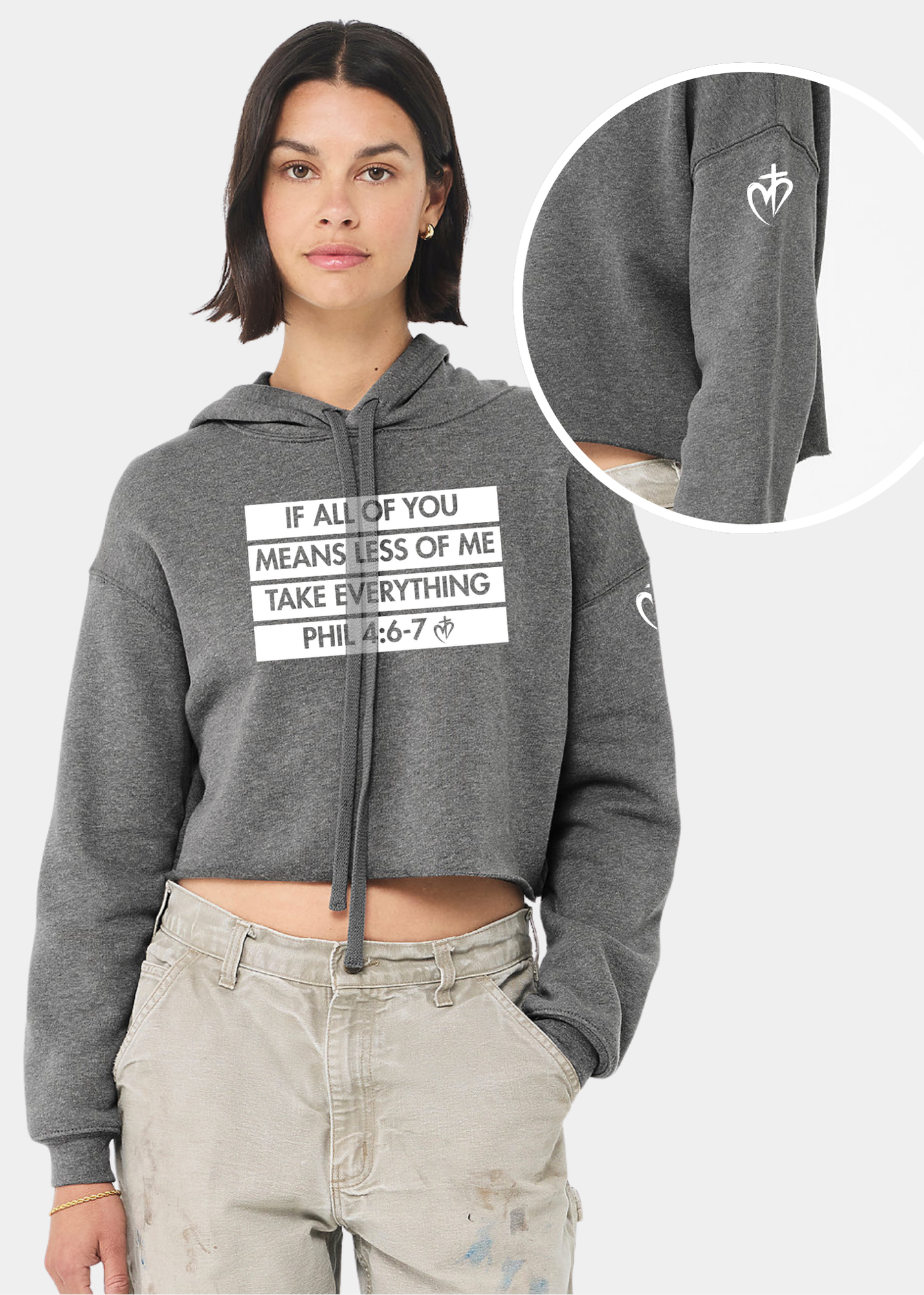 Women's Cropped Fleece Hoodie - FREEDOM