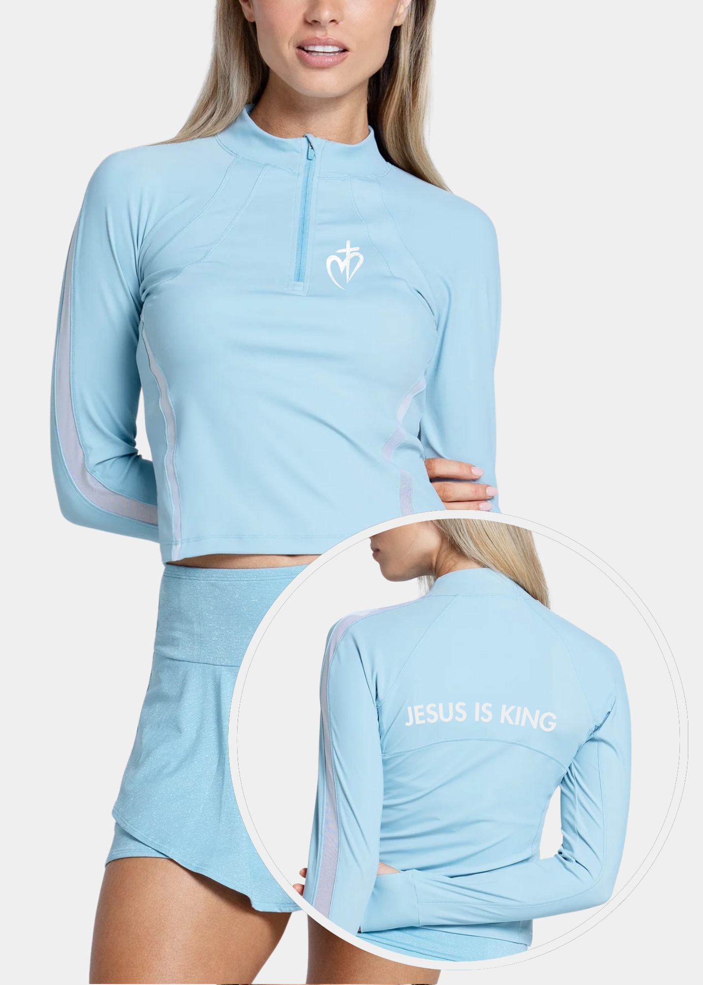 Lucky in Love Shimmer Mock Neck Long Sleeve