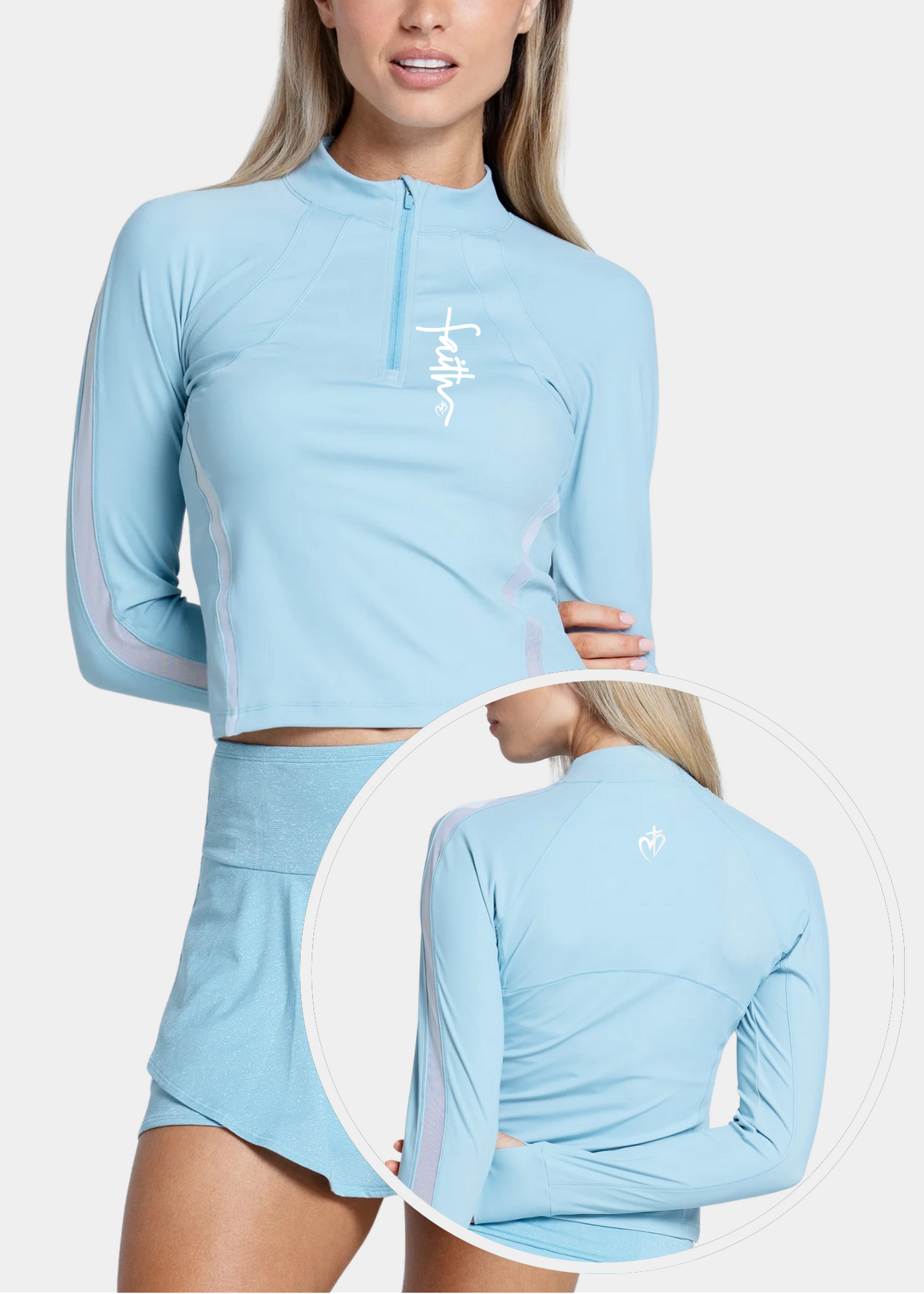 Lucky in Love Shimmer Mock Neck Long Sleeve