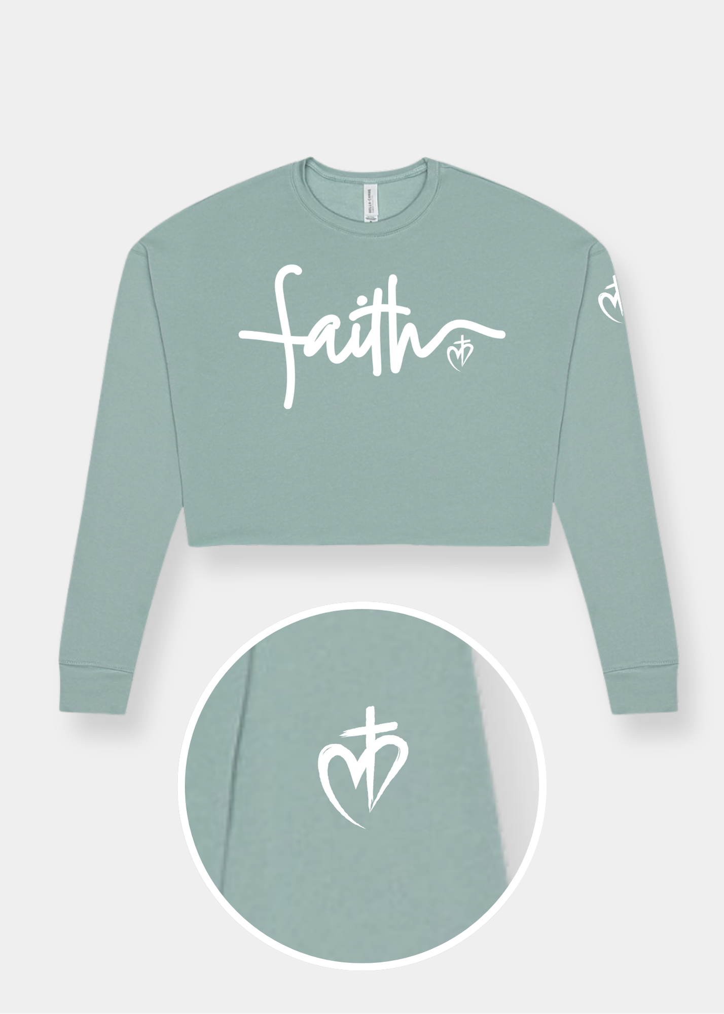 Women's Cropped Crew Fleece - Dusty Blue