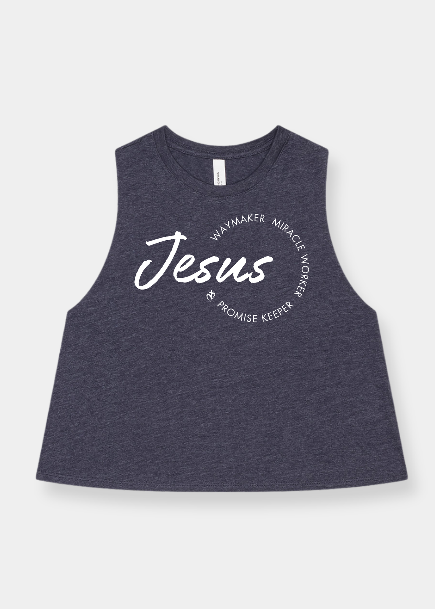 Women's Racerback Cropped Tank - Heather Navy