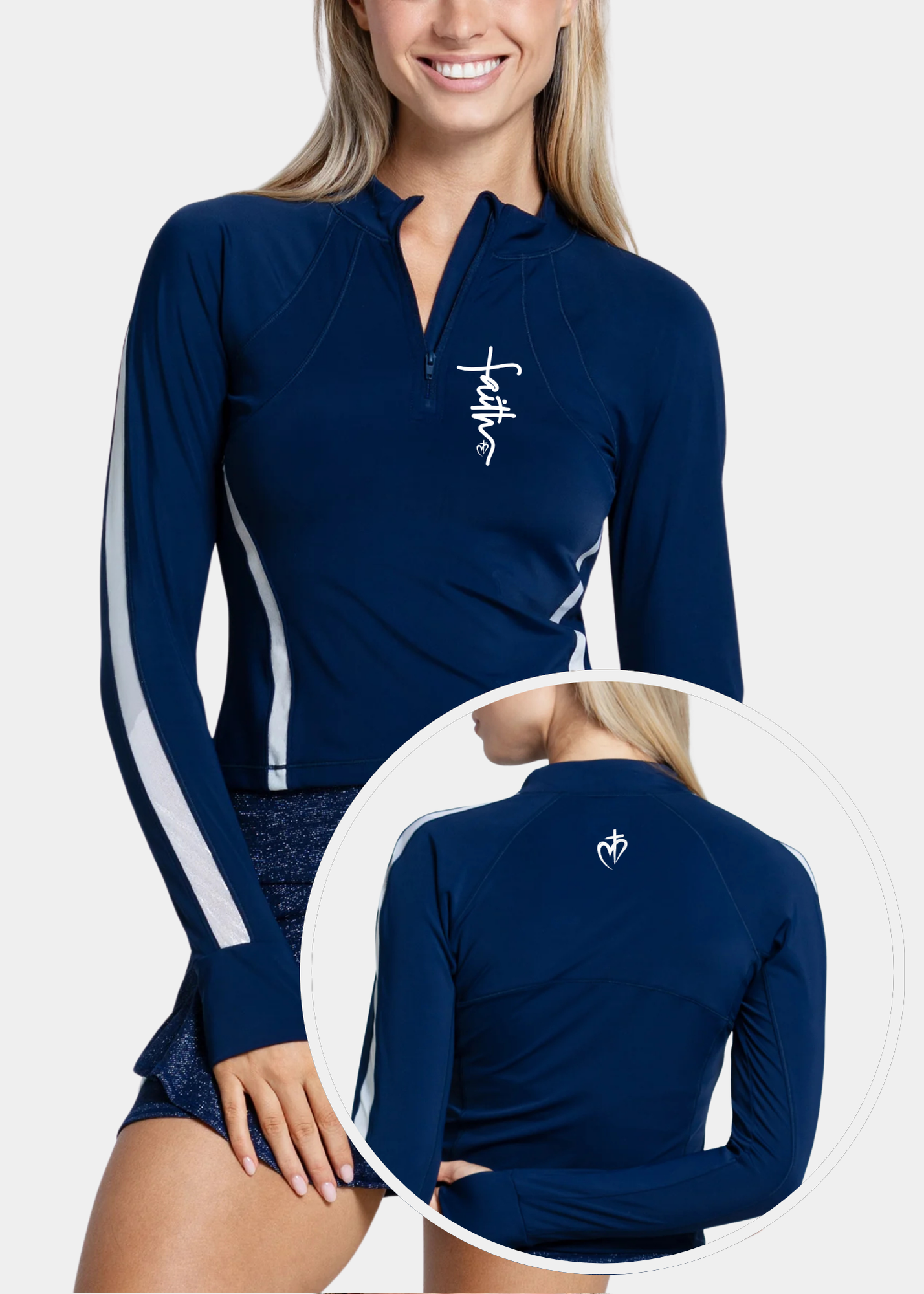 Lucky in Love Shimmer Mock Neck Long Sleeve