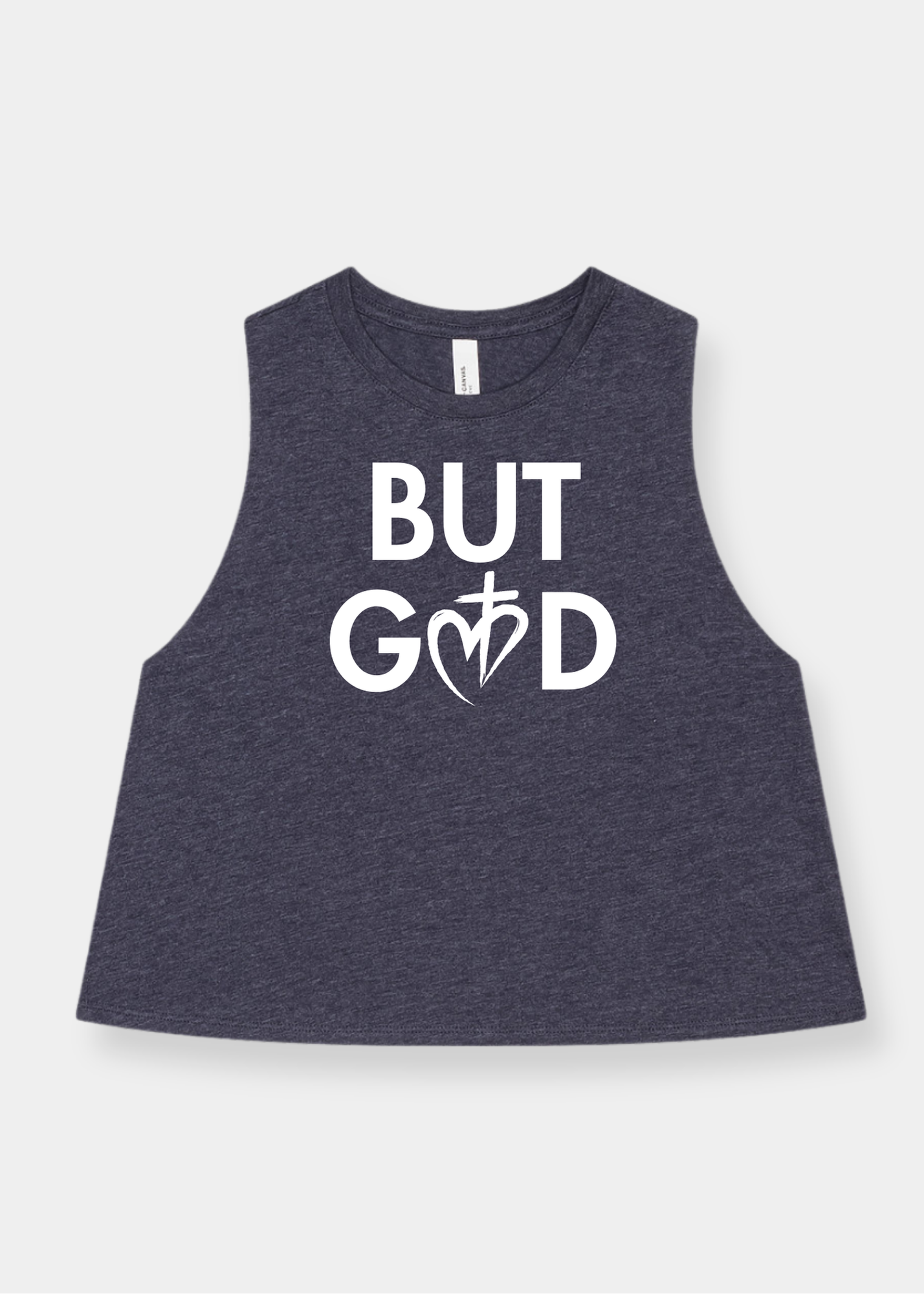 Women's Racerback Cropped Tank - Heather Navy