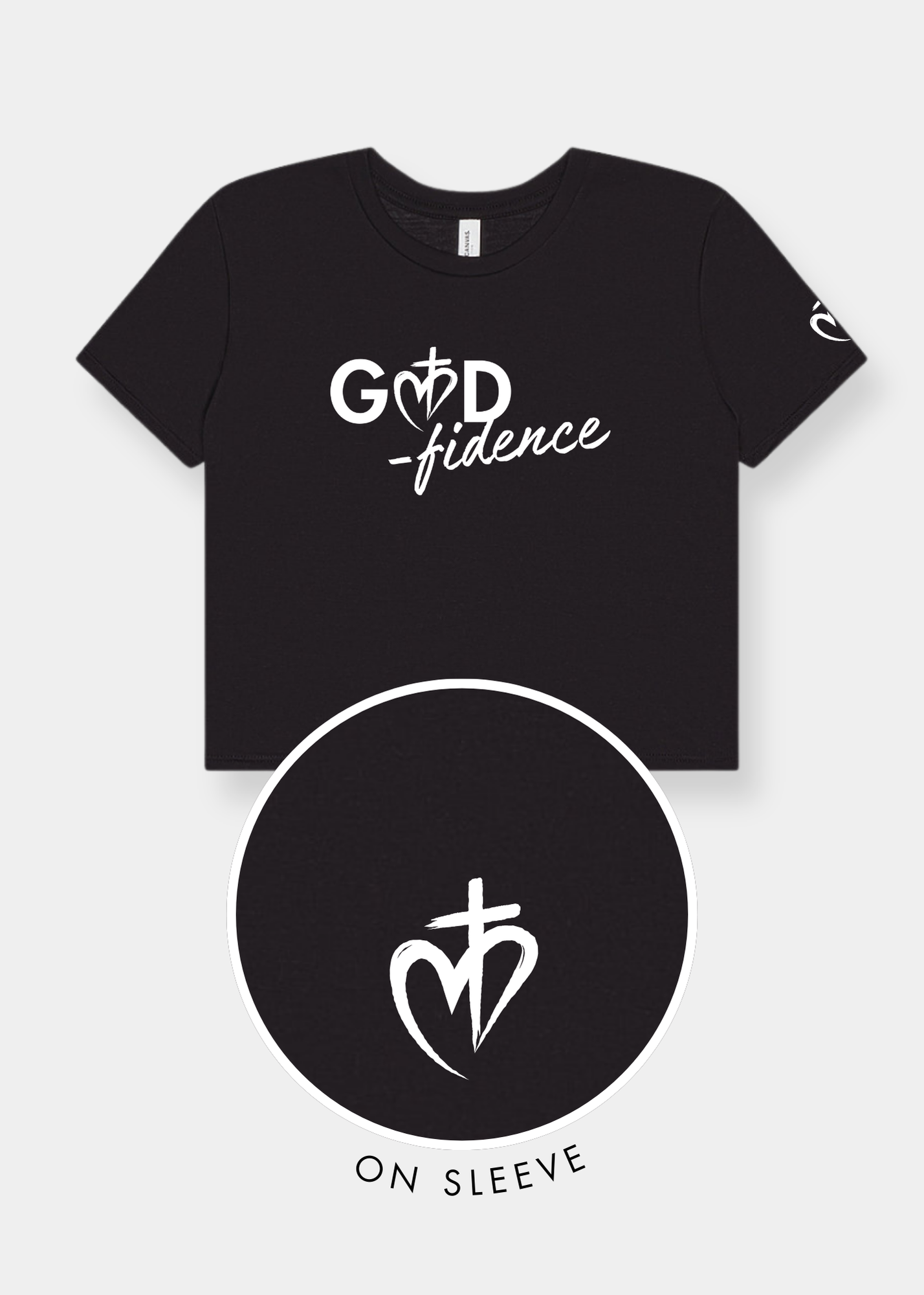 Women's Flowy Cropped Tee - Black + White Print