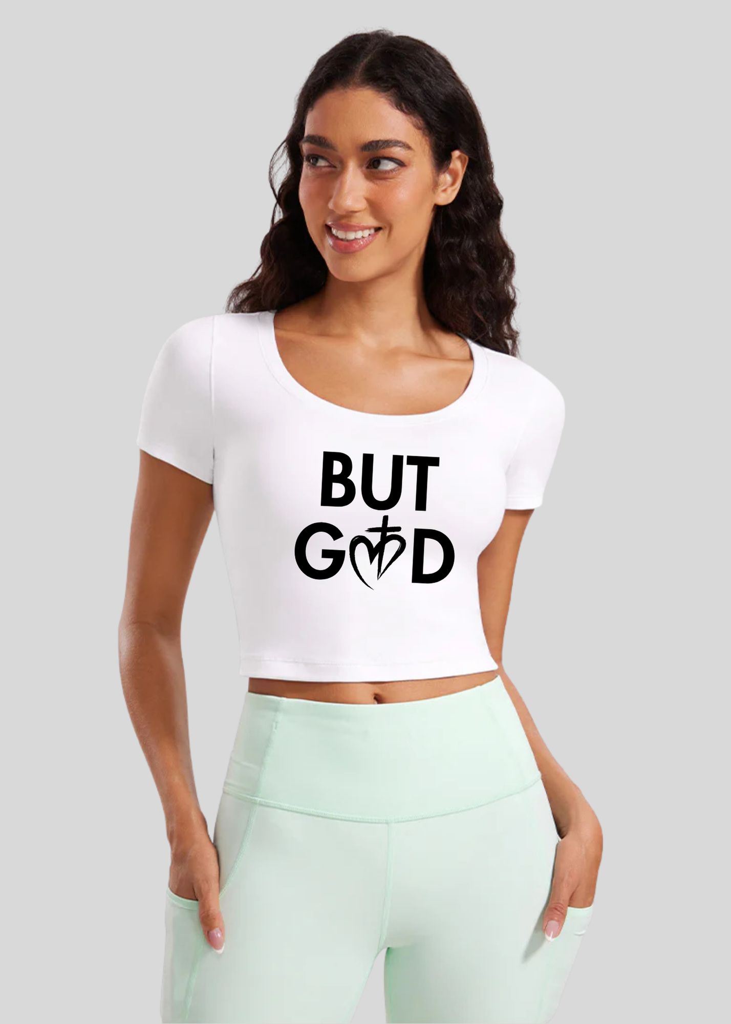 Butterluxe Scoop Neck Cropped Short Sleeves
