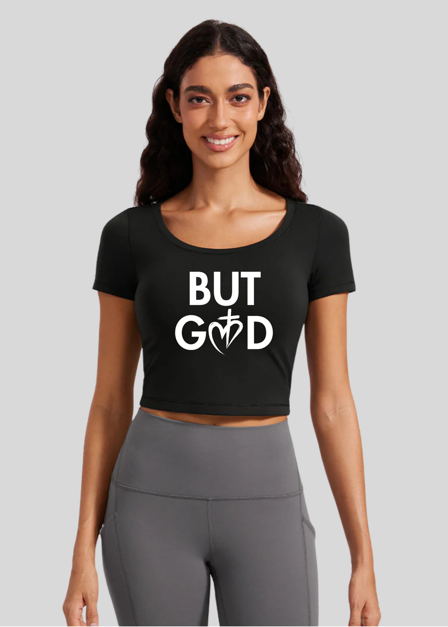 Butterluxe Scoop Neck Cropped Short Sleeves
