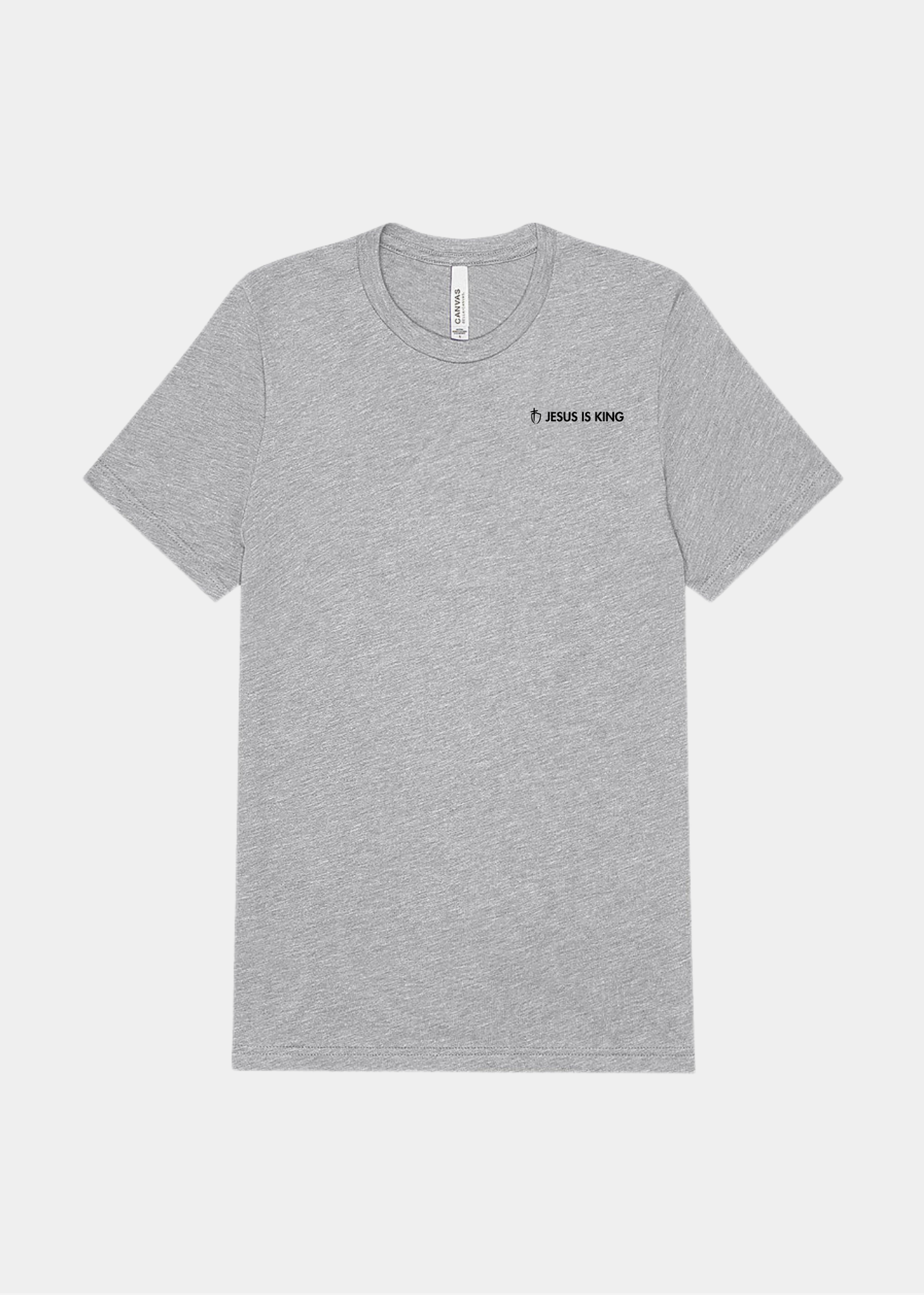 Men's Triblend Short Sleeve Tee - Gray with Black Text