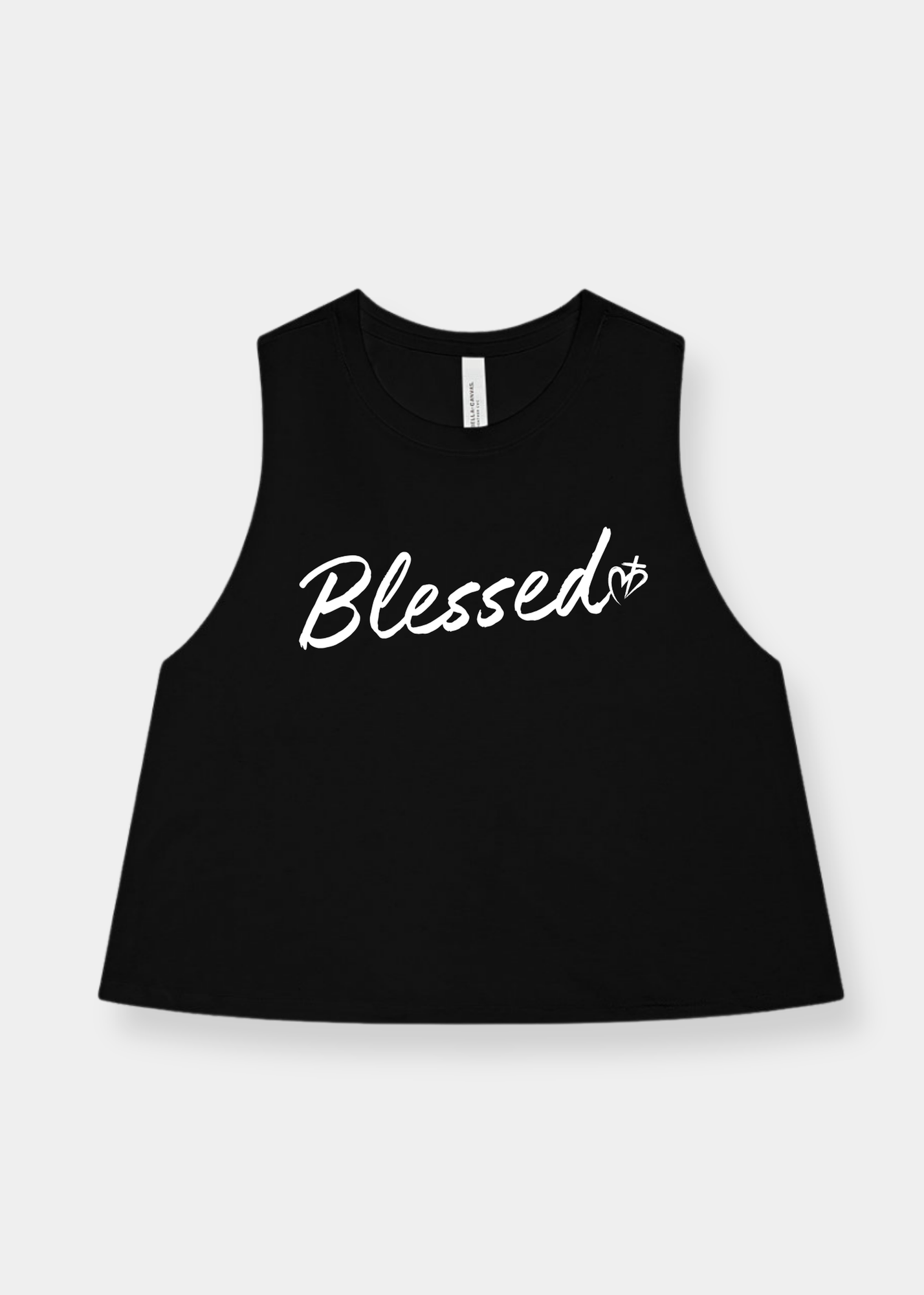 Women's Racerback Cropped Tank - Black