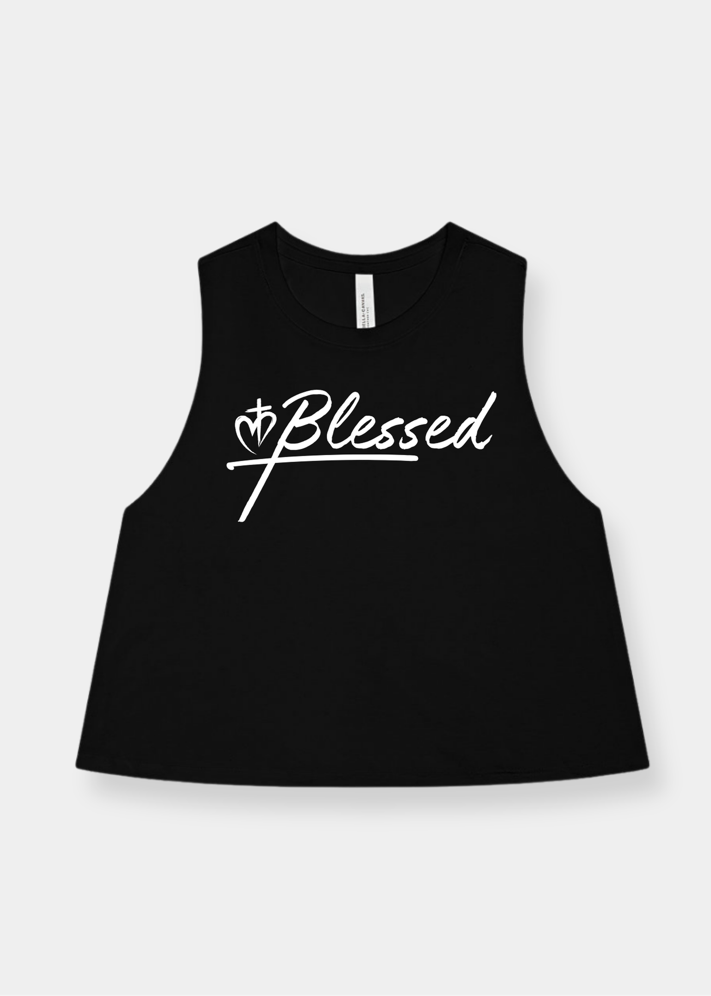 Women's Racerback Cropped Tank - Black