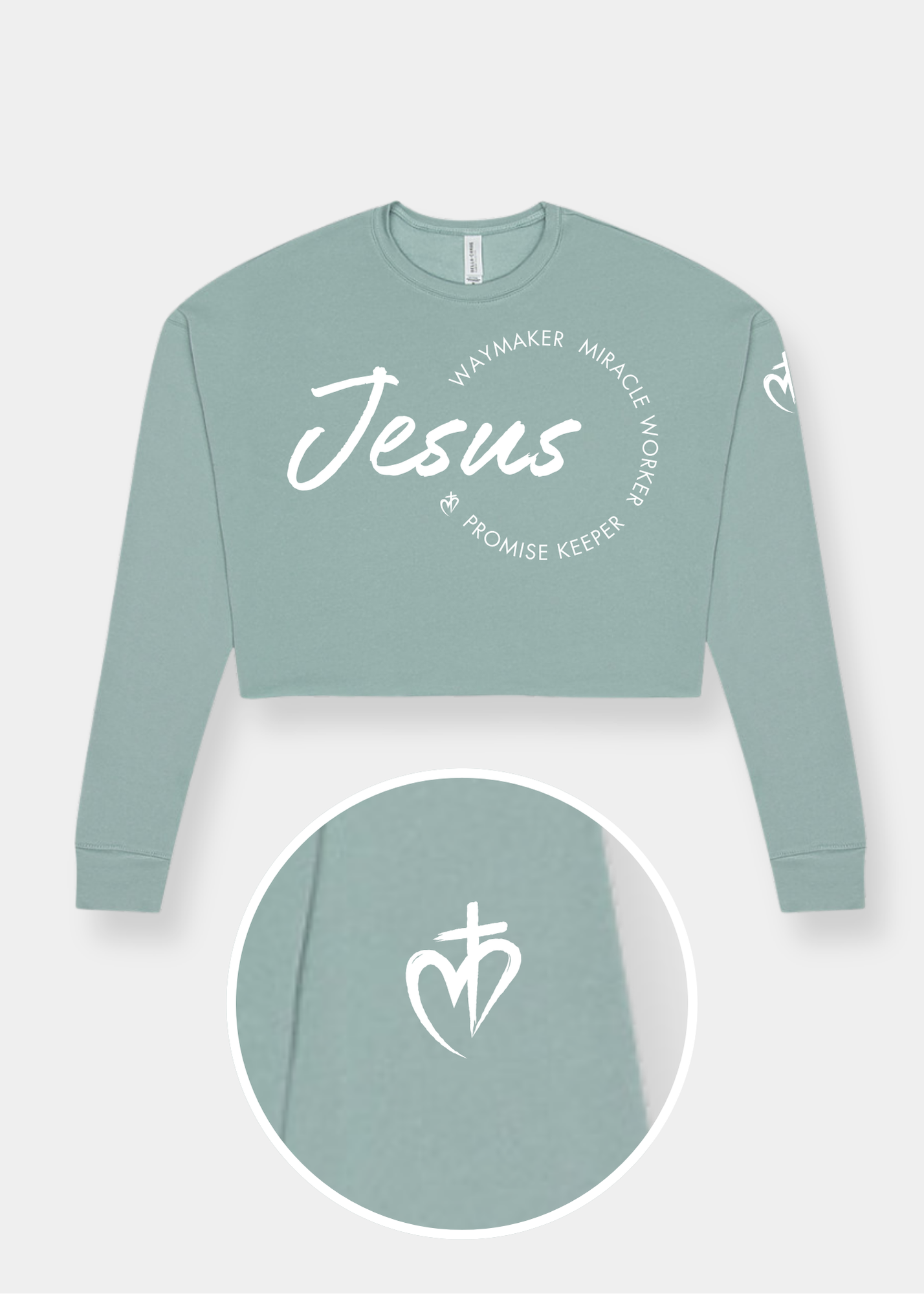 Women's Cropped Crew Fleece - Dusty Blue