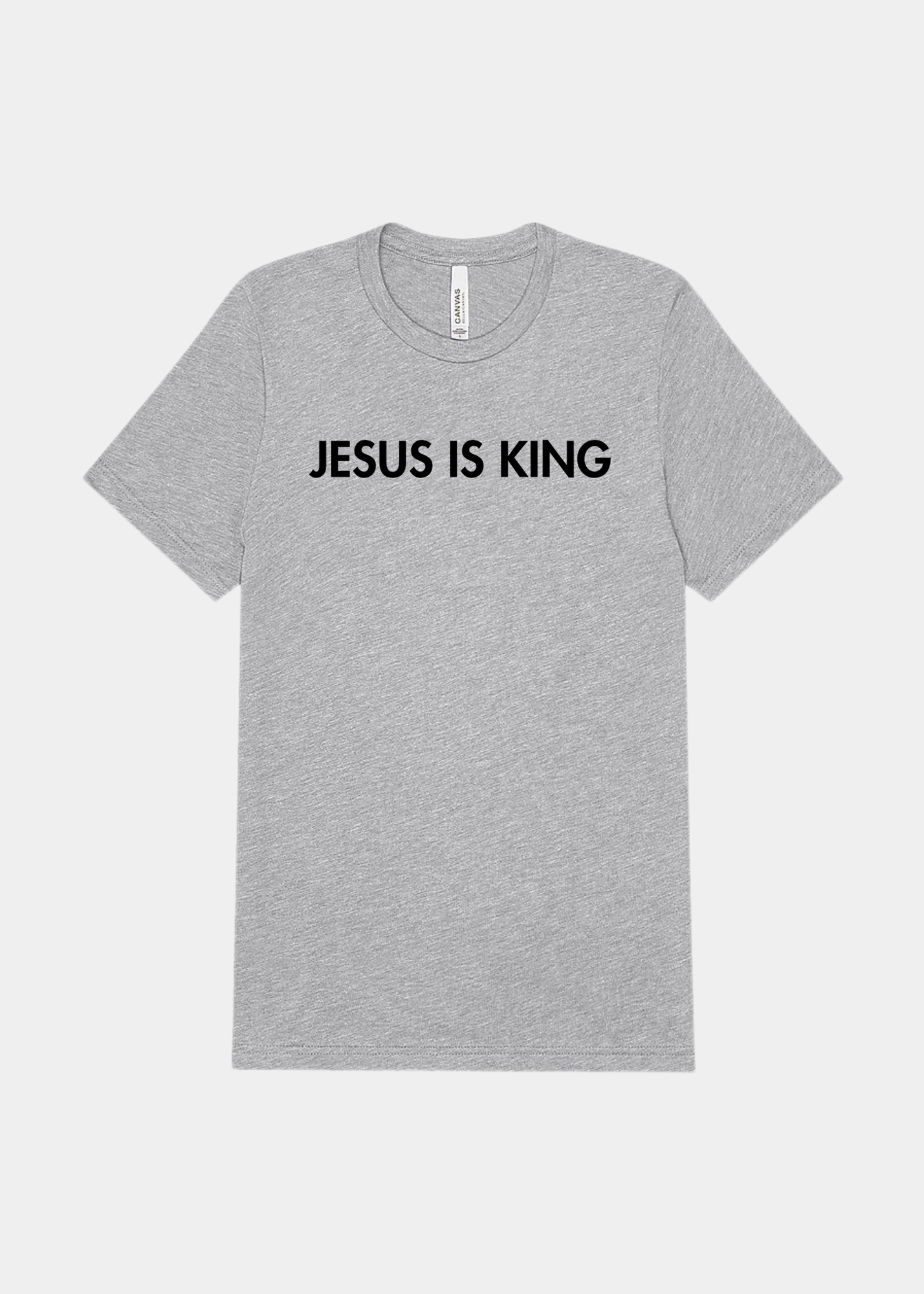 Men's Triblend Short Sleeve Tee - Gray with Black Text