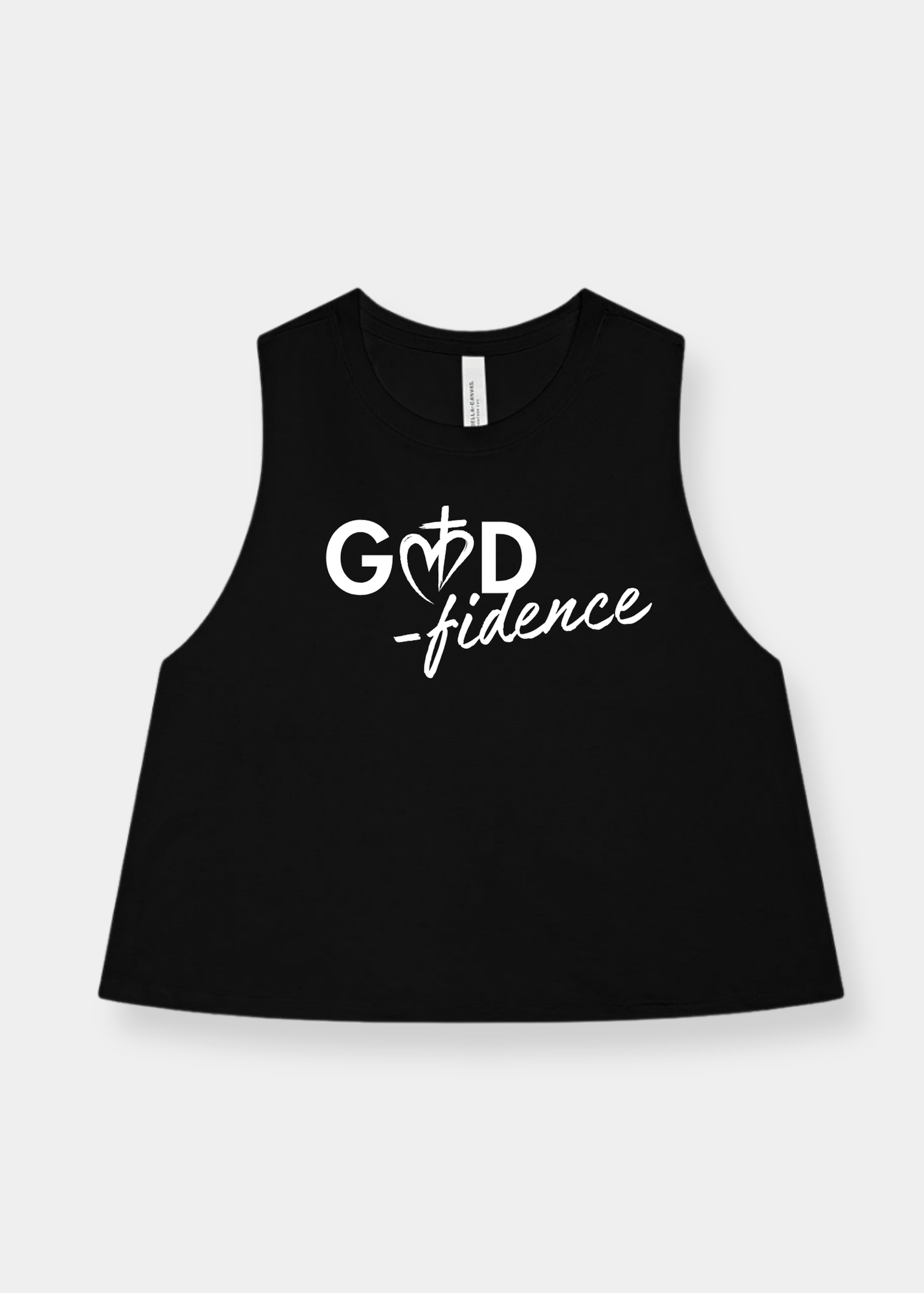 Women's Racerback Cropped Tank - Black + White Print