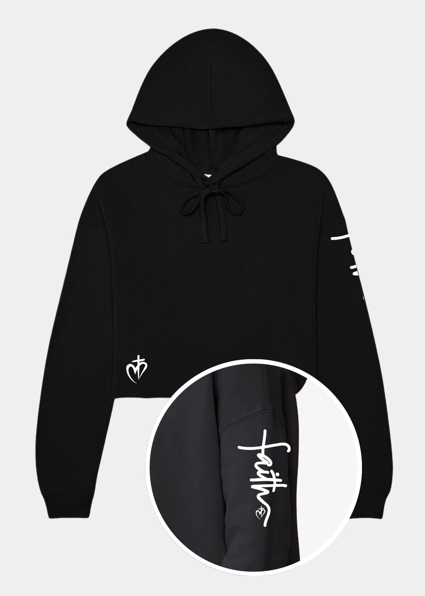 Women's Cropped Fleece Hoodie - Black