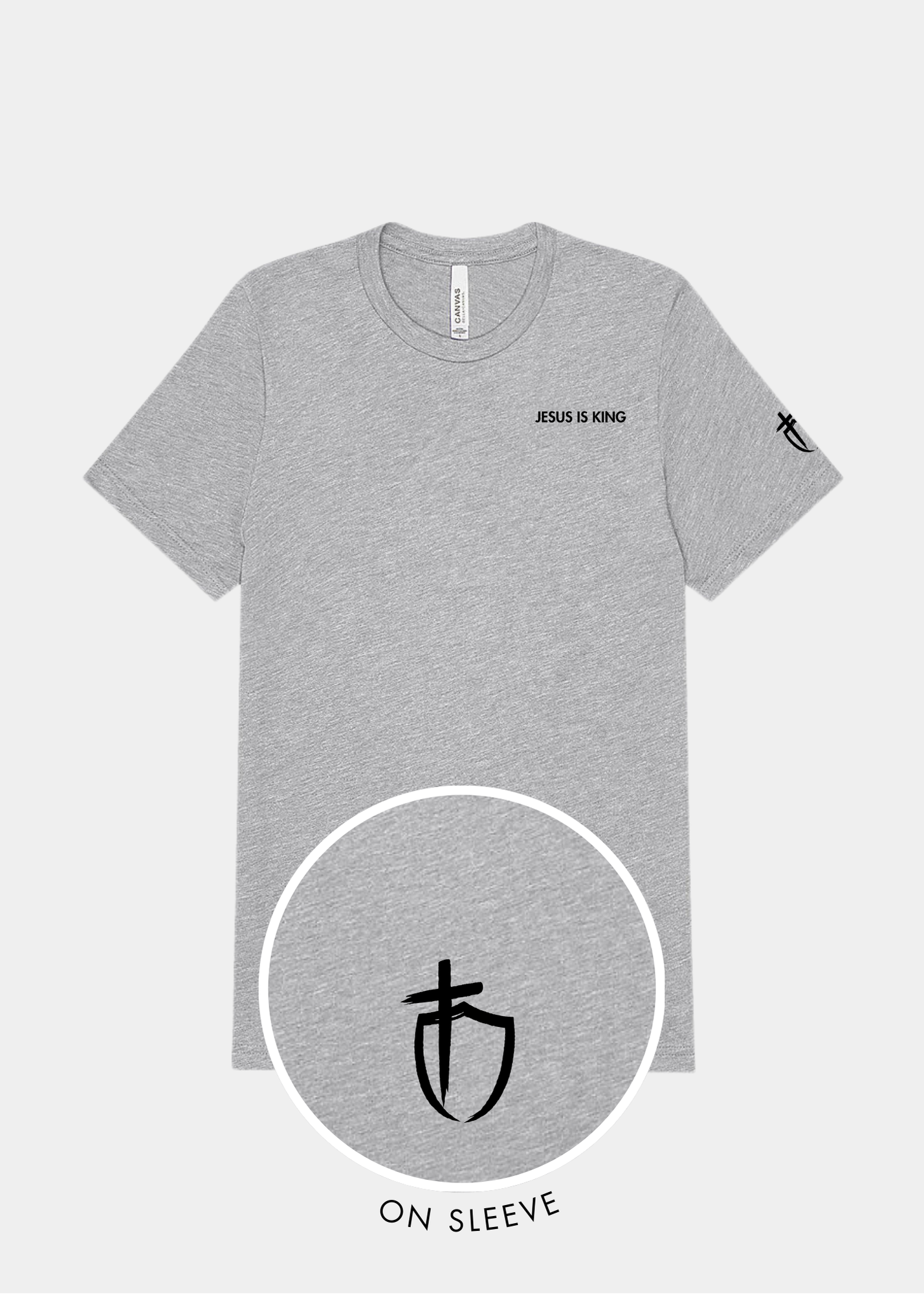 Men's Triblend Short Sleeve Tee - Gray with Black Text